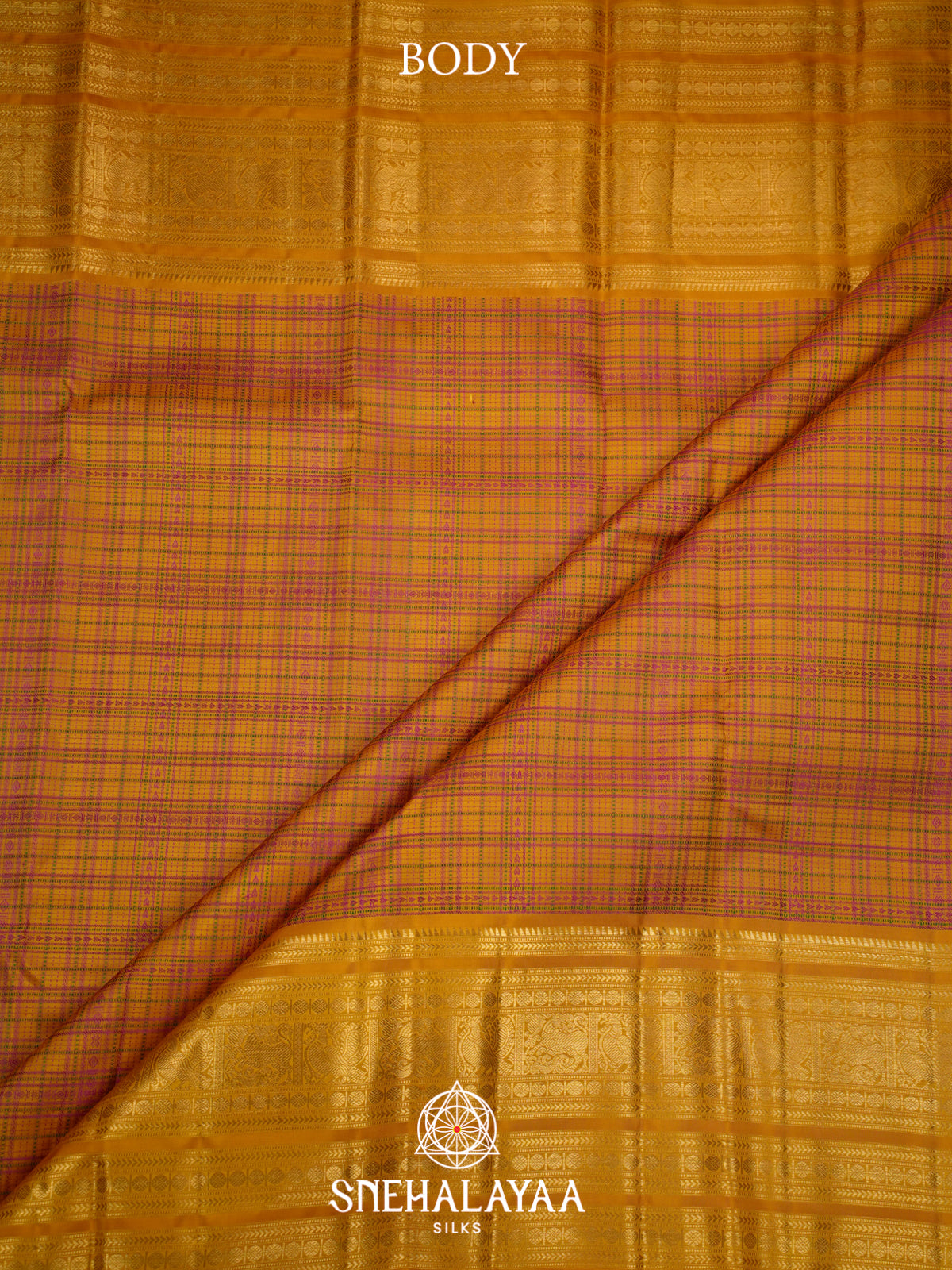 Golden Yellow Kanjivaram Silk Saree