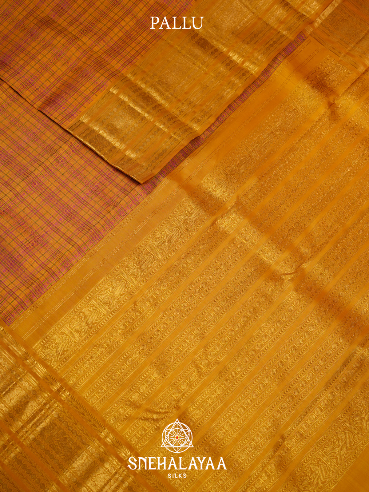 Golden Yellow Kanjivaram Silk Saree