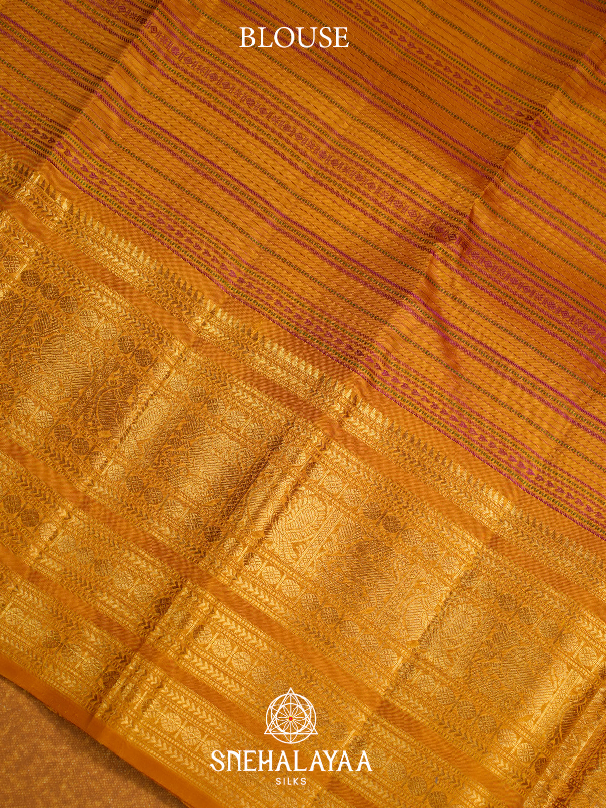 Golden Yellow Kanjivaram Silk Saree