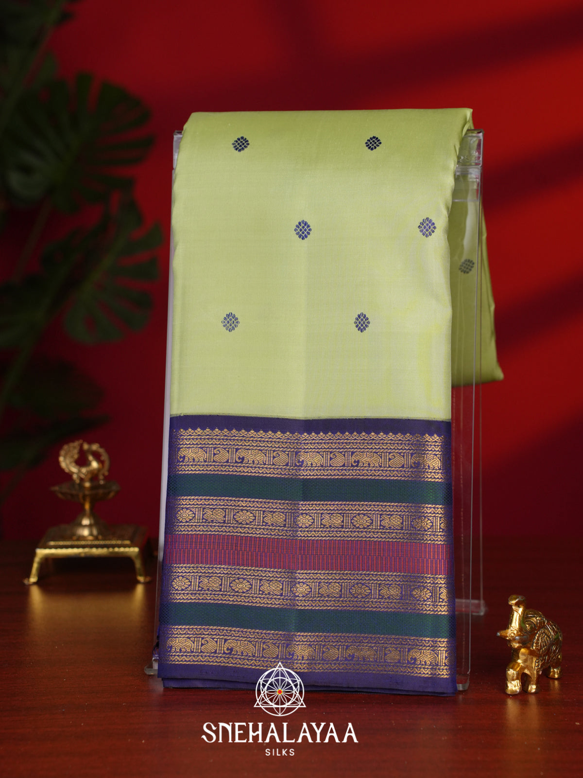 Pista Green Kanjivaram Silk Saree