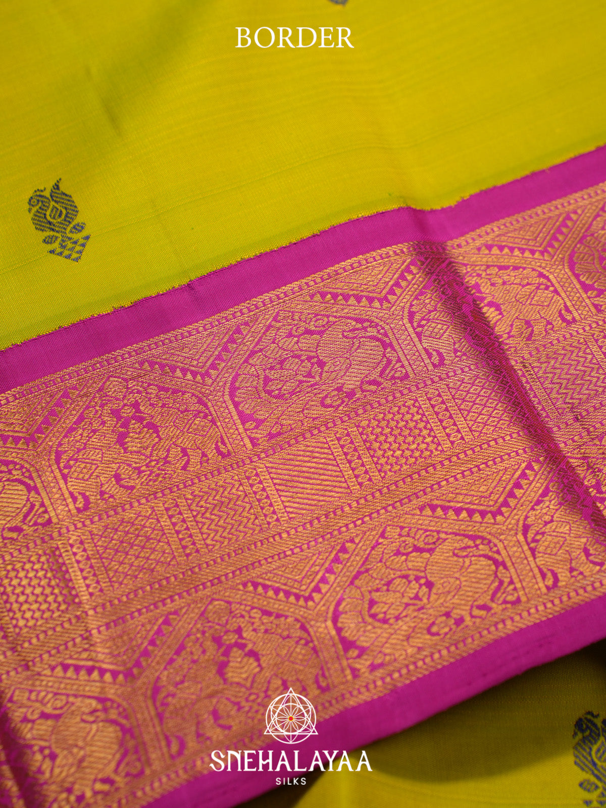 Chartreuse Green Kanjivaram Silk Saree