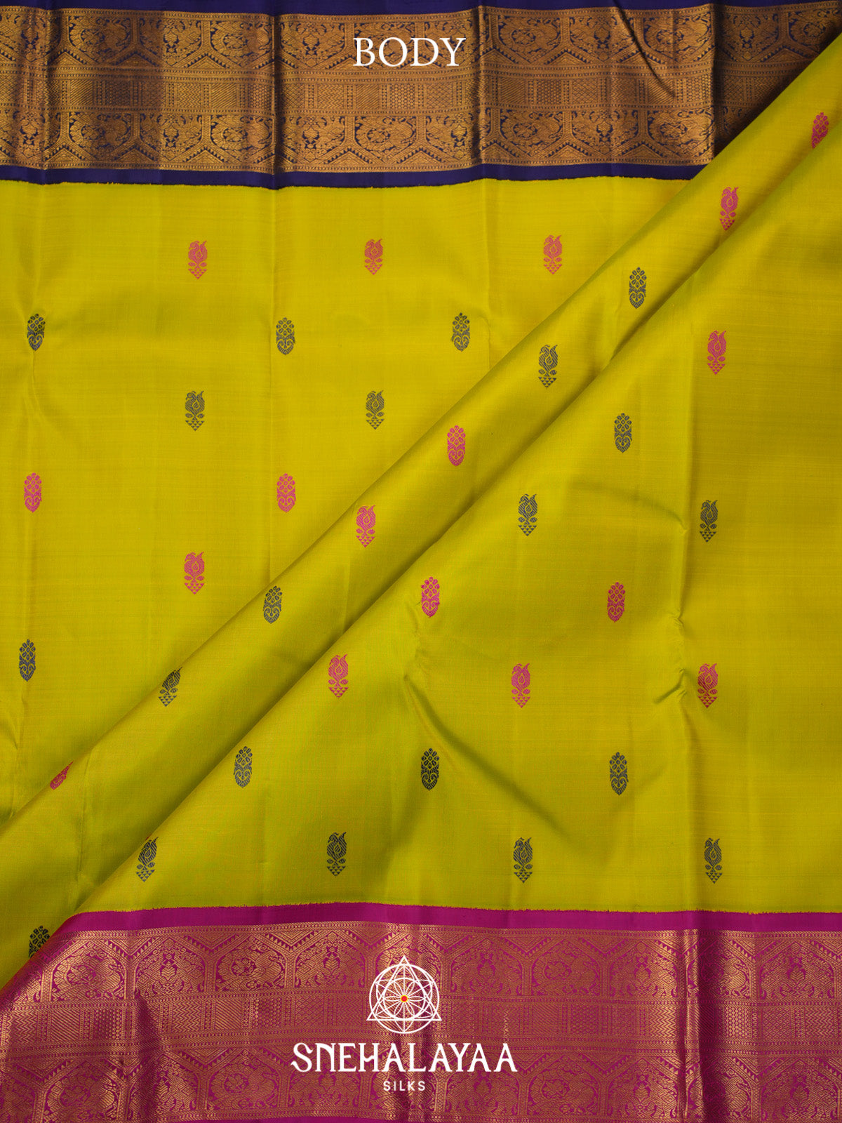 Chartreuse Green Kanjivaram Silk Saree