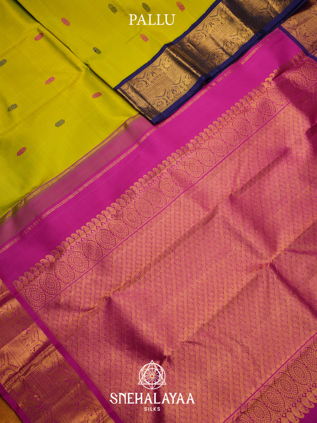 Chartreuse Green Kanjivaram Silk Saree