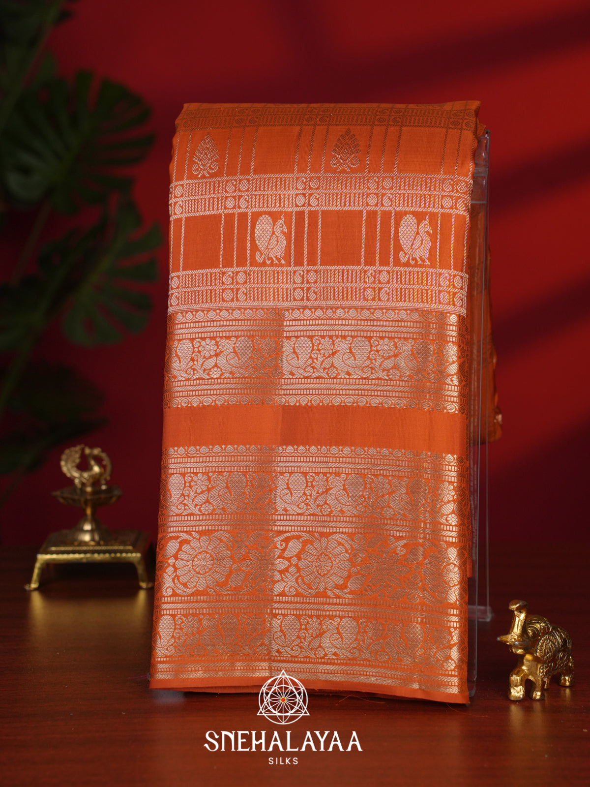 Orange Kanjivaram Silk Saree