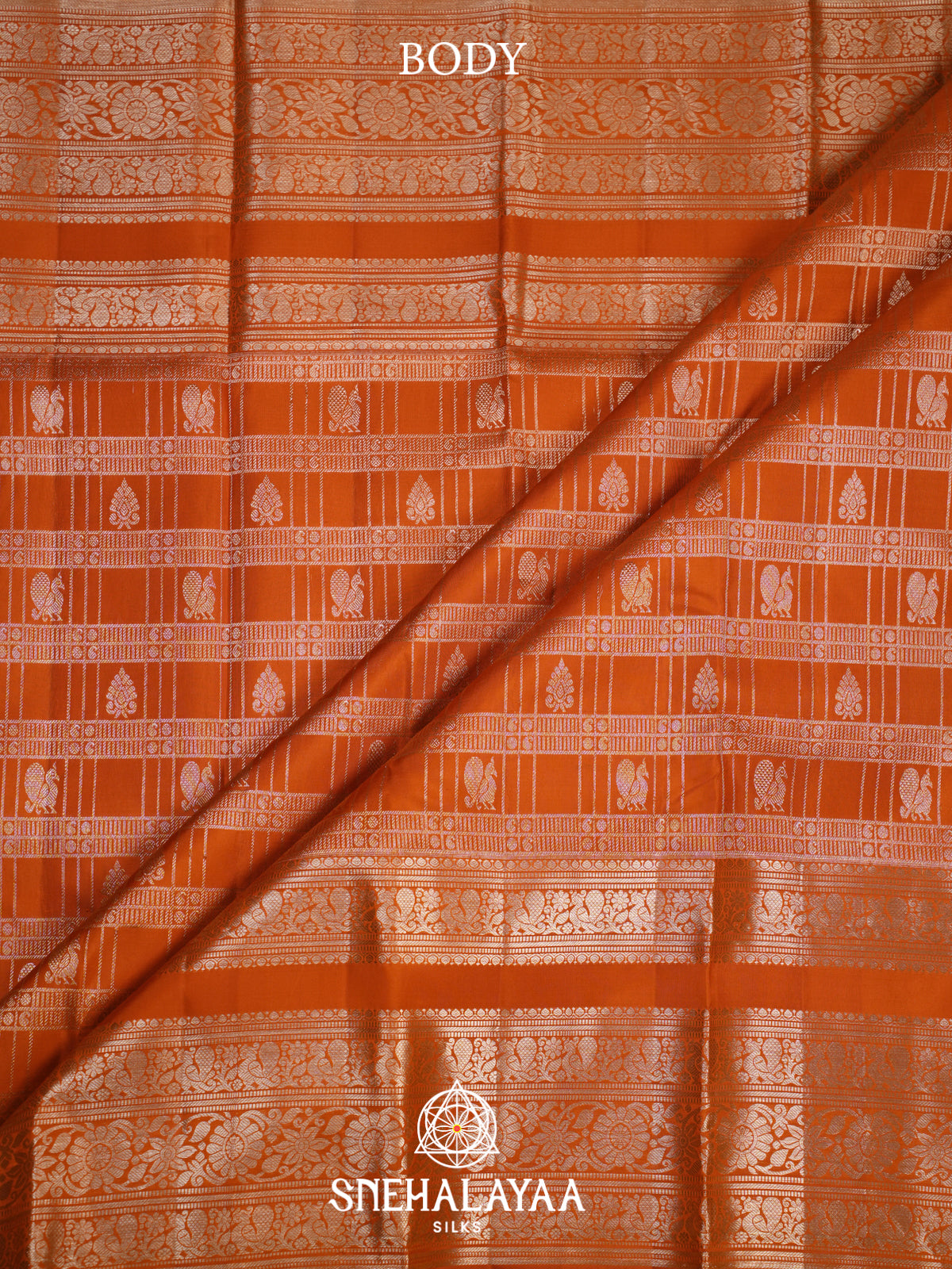 Orange Kanjivaram Silk Saree