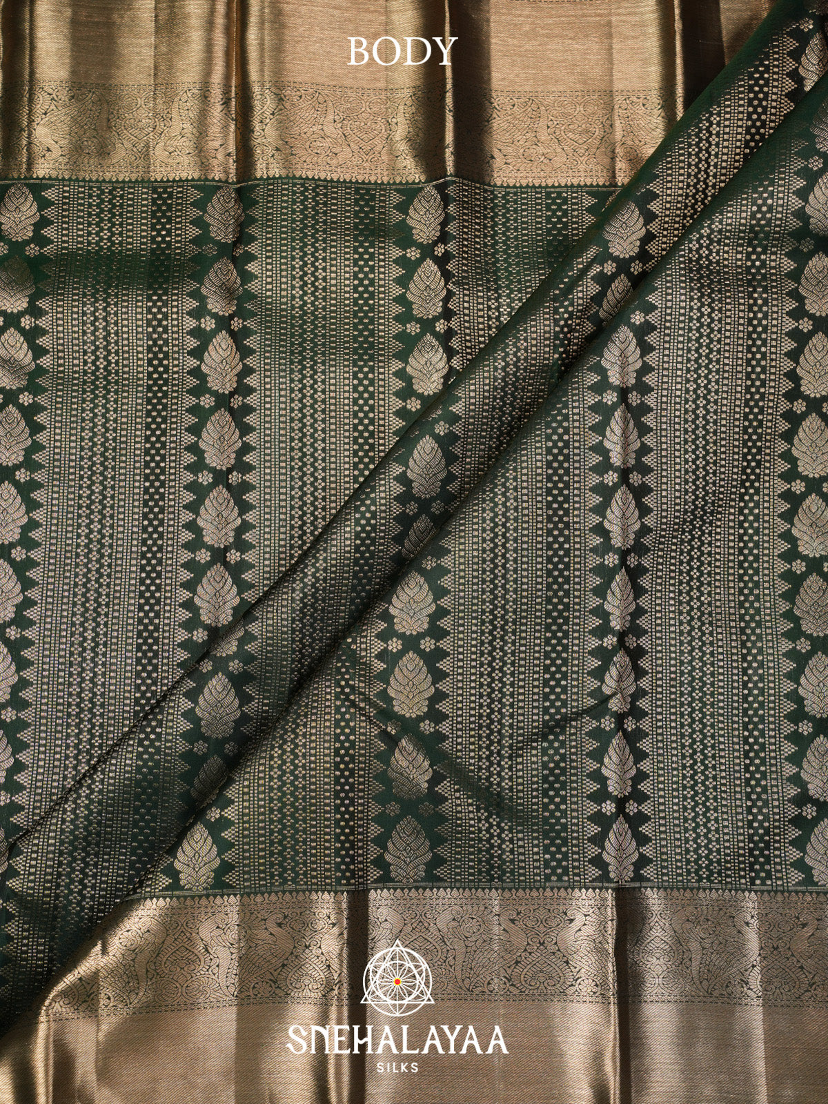 Forest Green Kanjivaram Silk Saree