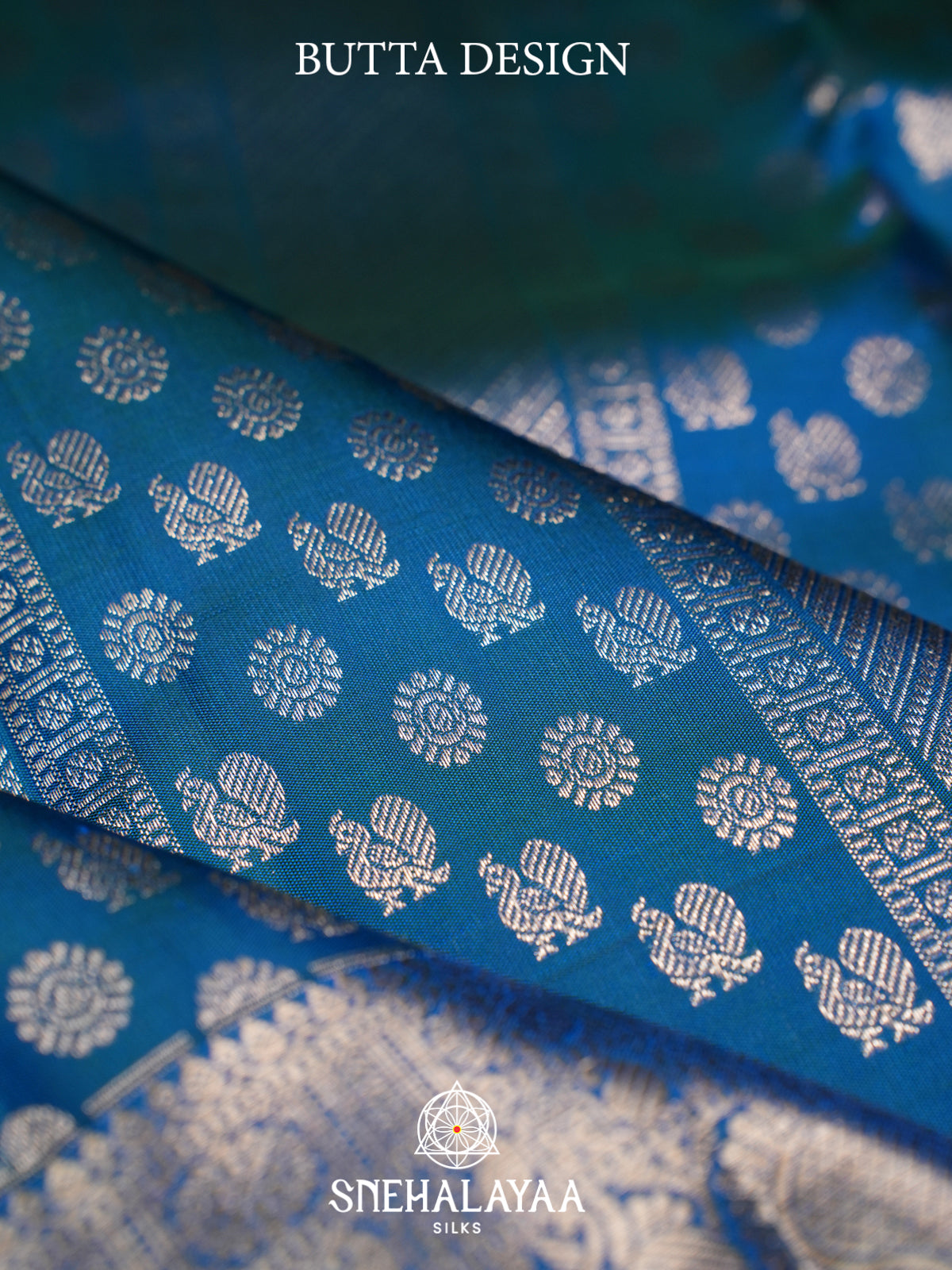 Peacock Blue Kanjivaram Silk Saree
