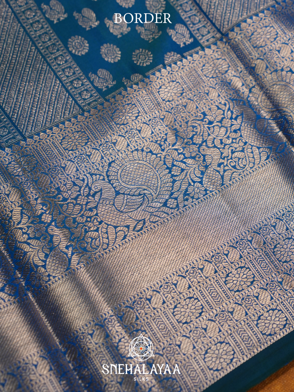 Peacock Blue Kanjivaram Silk Saree