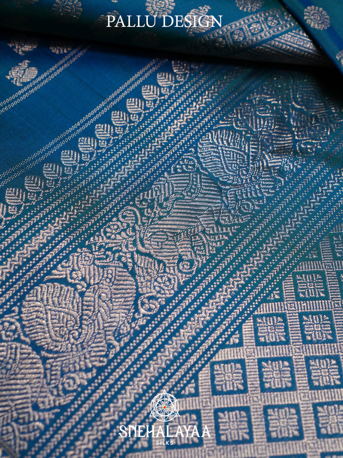 Peacock Blue Kanjivaram Silk Saree