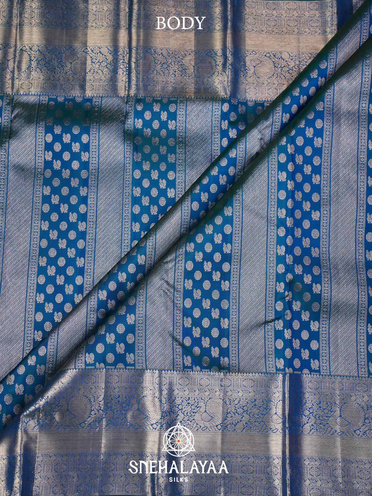 Peacock Blue Kanjivaram Silk Saree