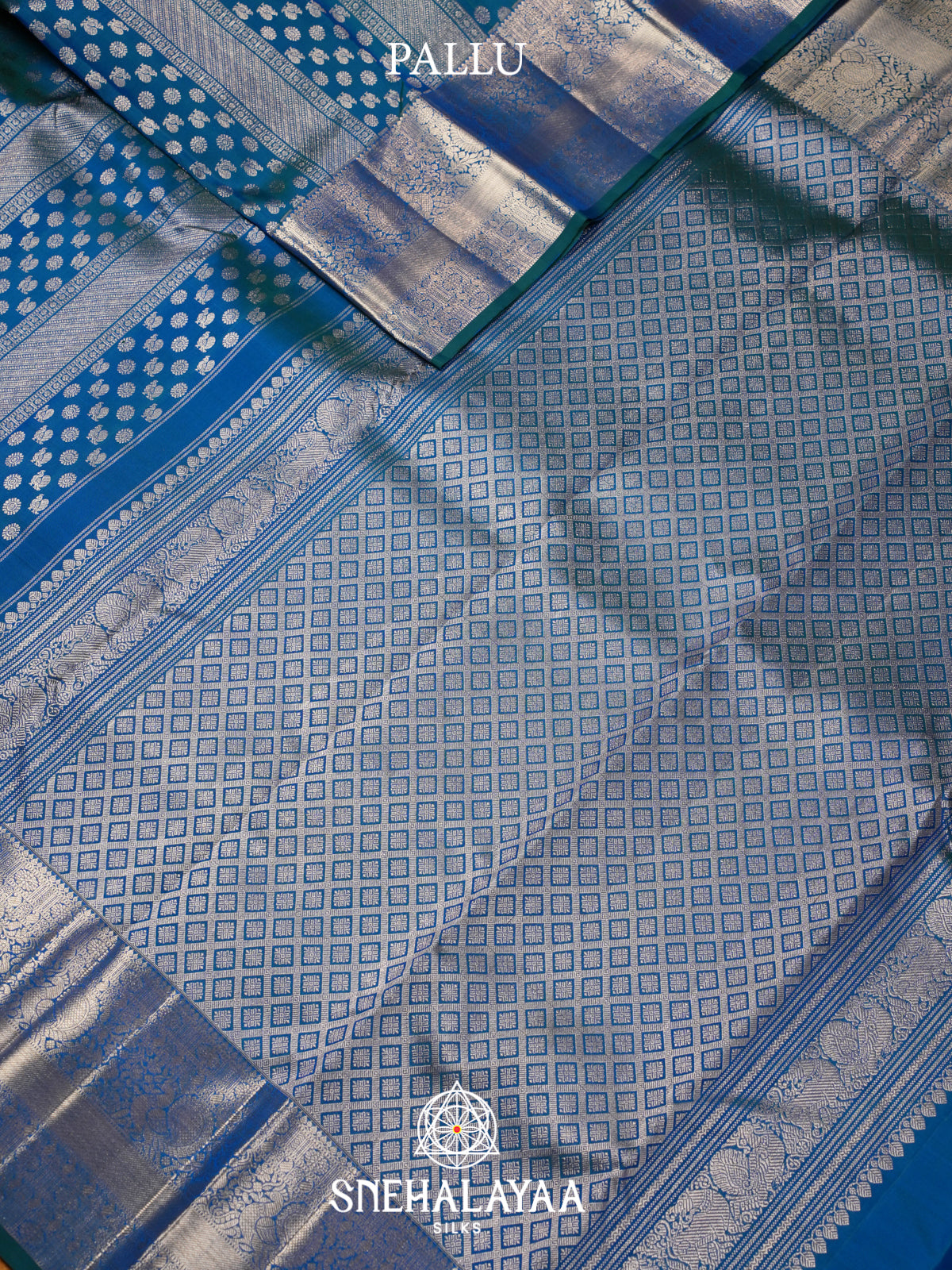 Peacock Blue Kanjivaram Silk Saree