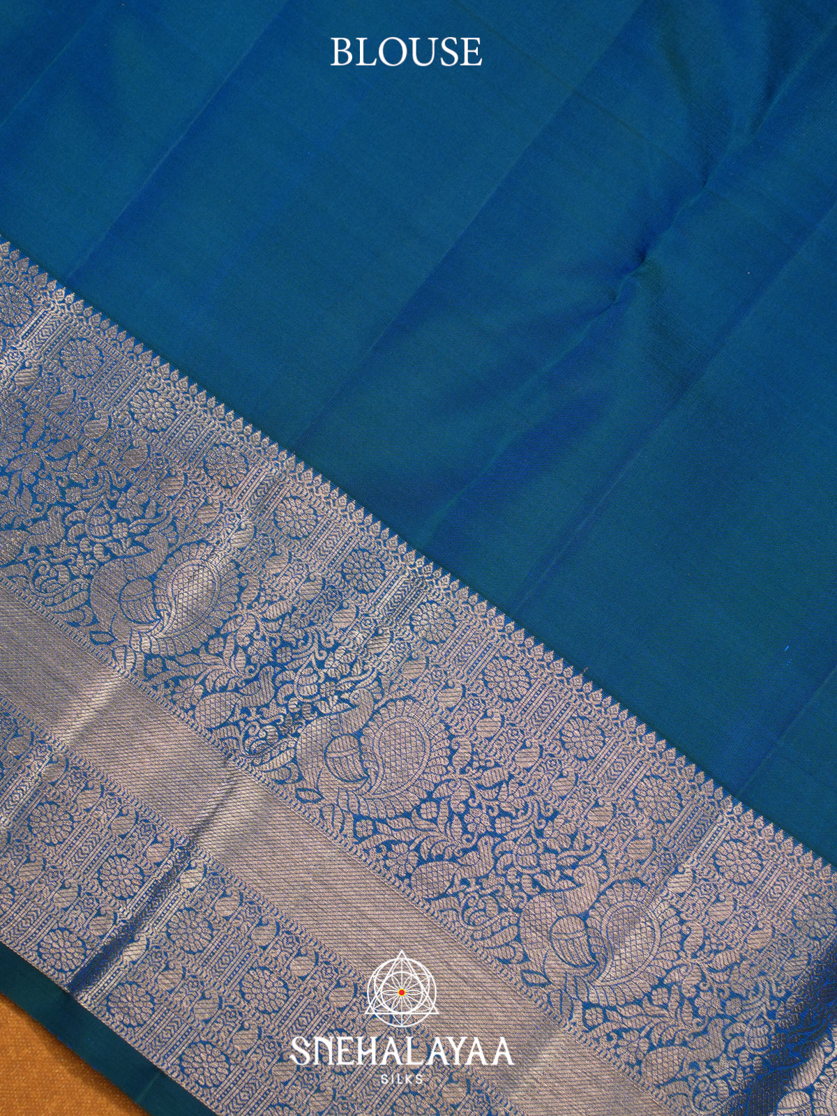 Peacock Blue Kanjivaram Silk Saree