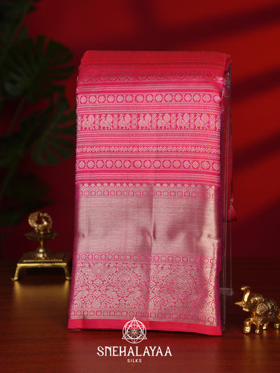 Pink Kanjivaram Silk Saree