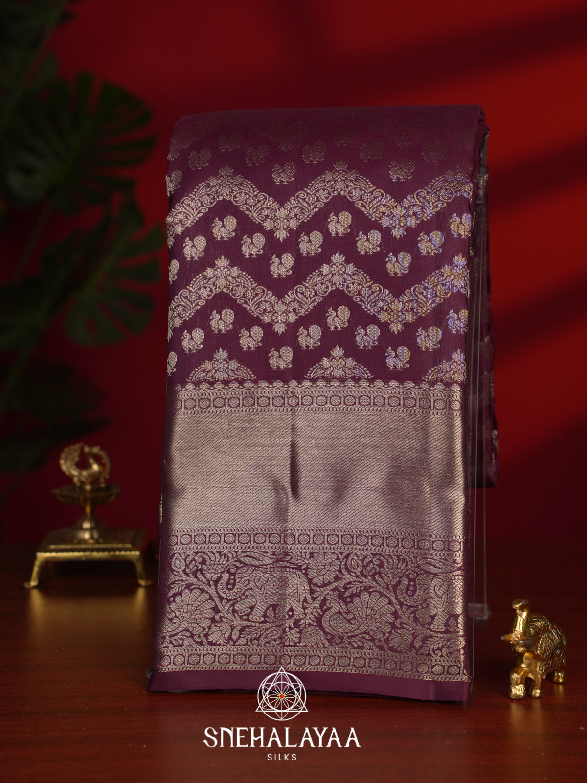 Maroon Kanjivaram Silk Saree
