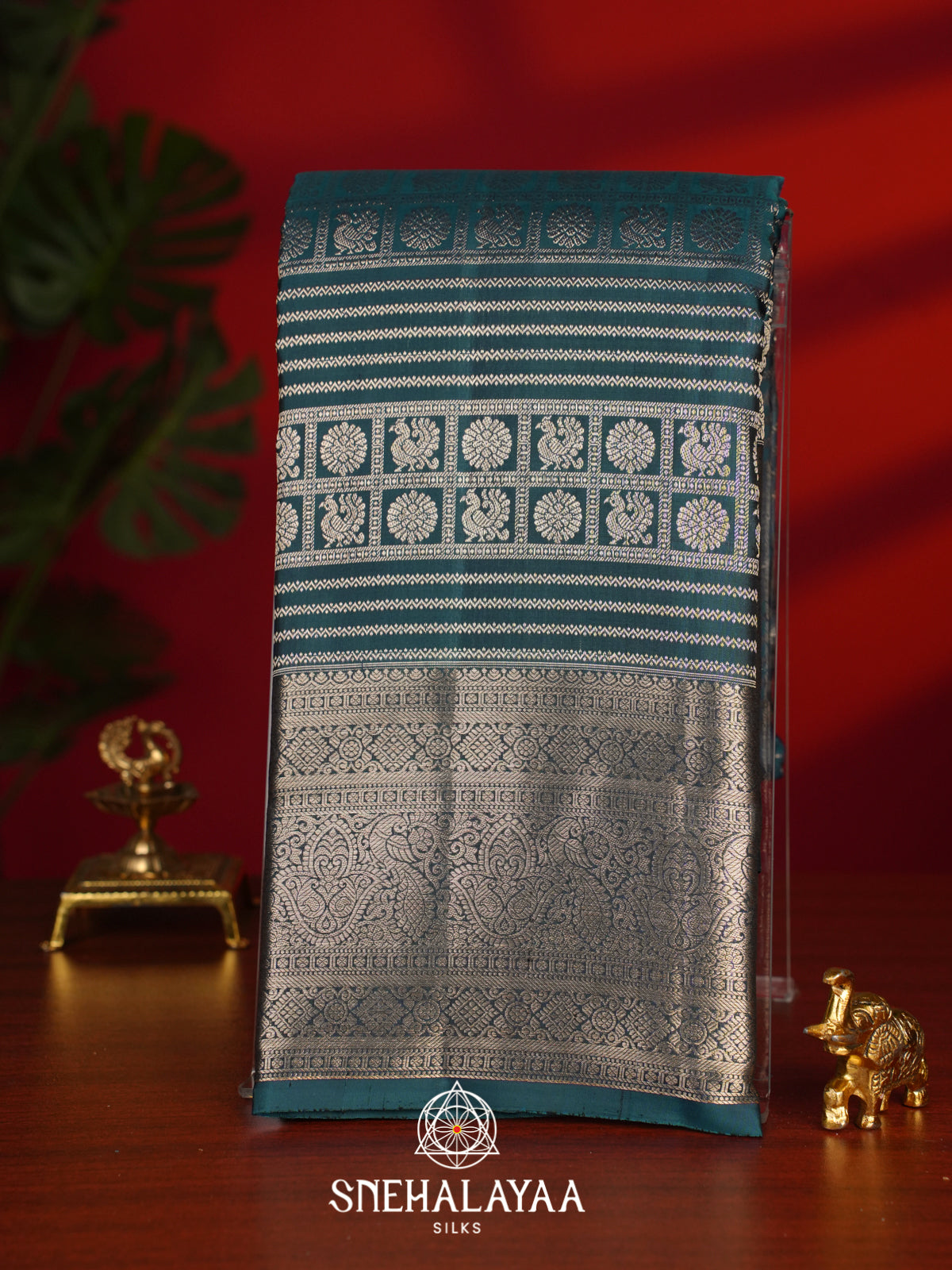 Forest Green Kanjivaram Silk Saree