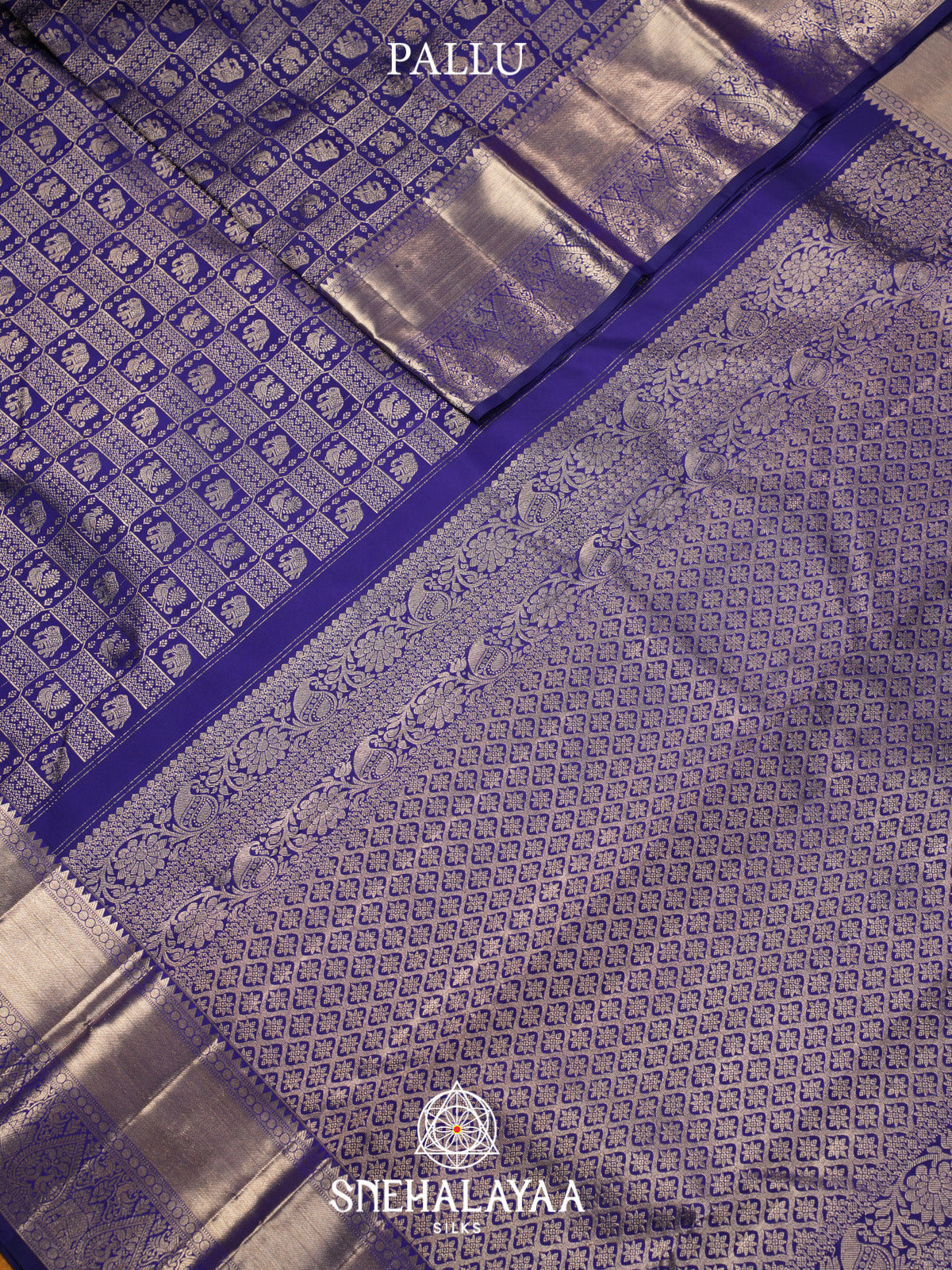Purple Kanjivaram Silk Saree