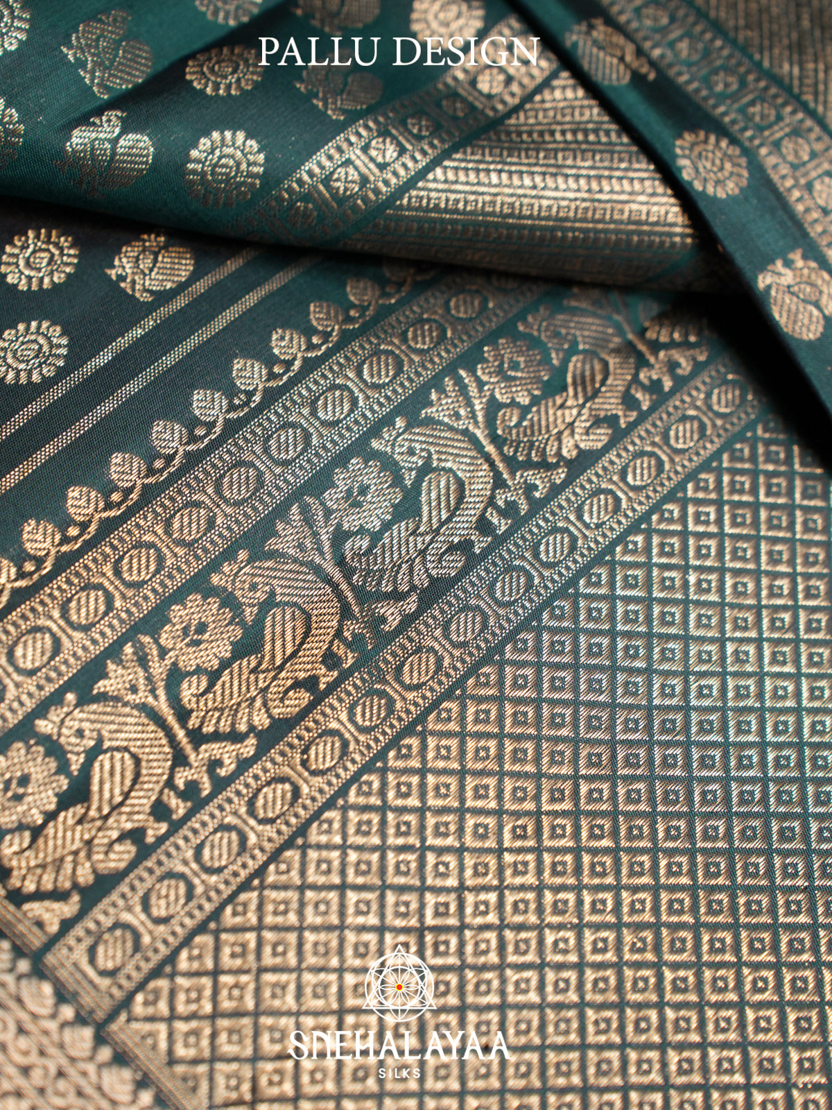 Forest Green Kanjivaram Silk Saree