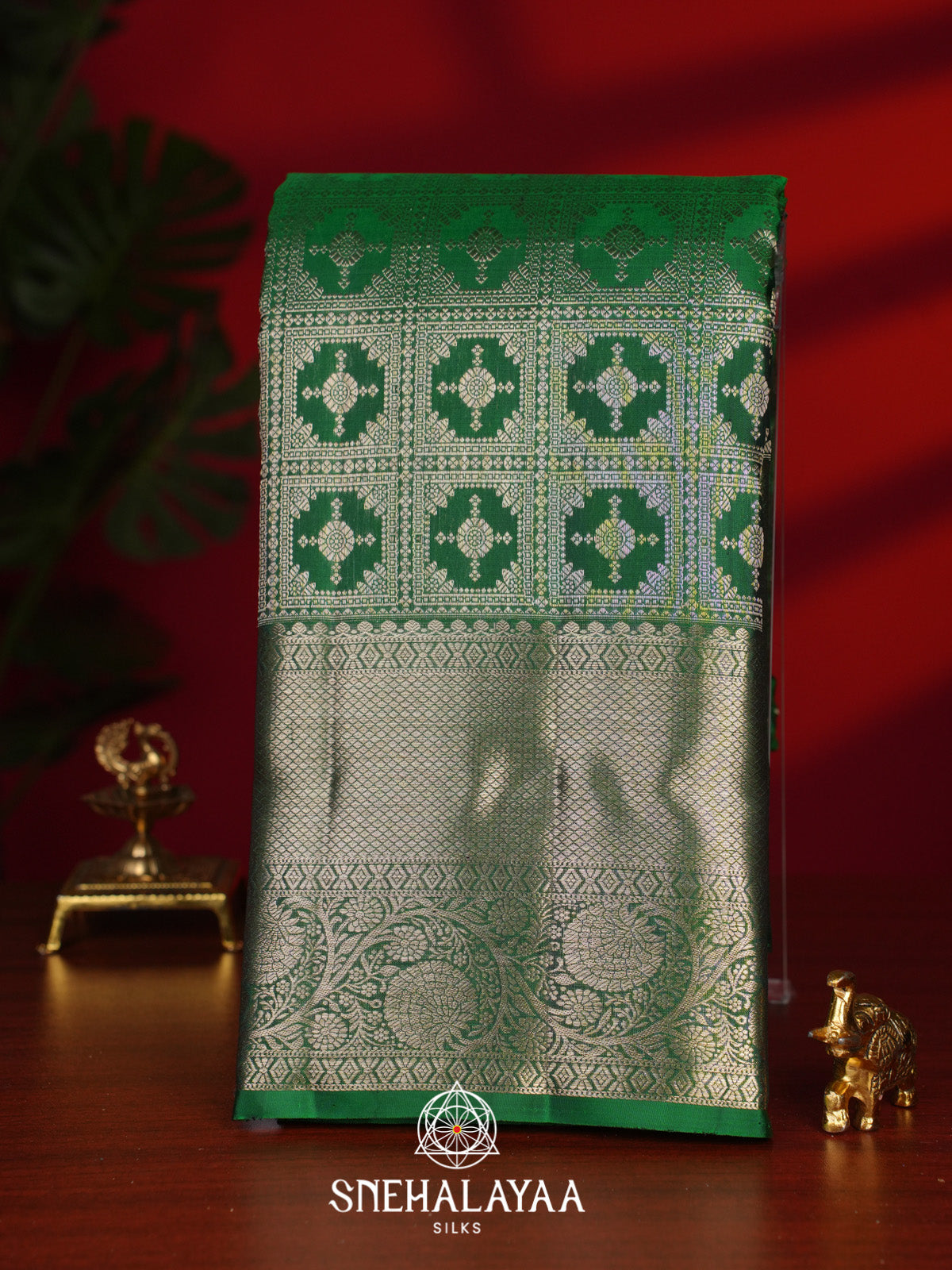 Emerald Green Kanjivaram Silk Saree