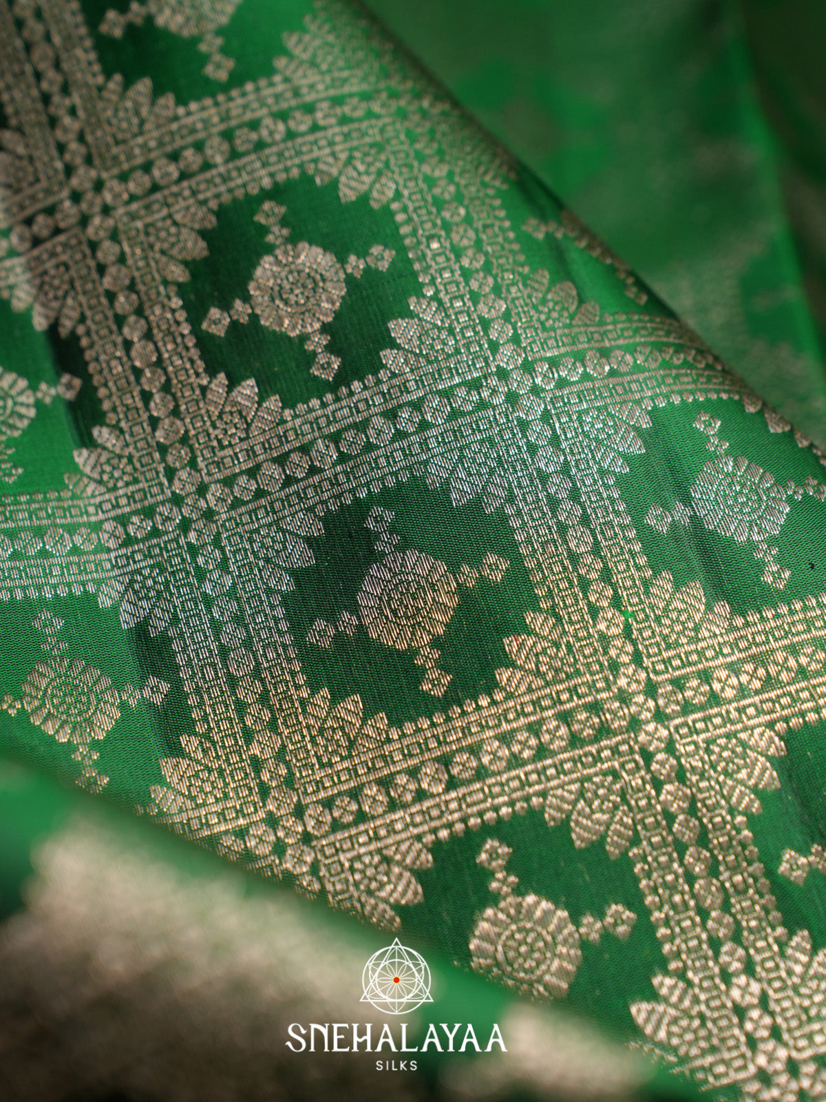 Emerald Green Kanjivaram Silk Saree