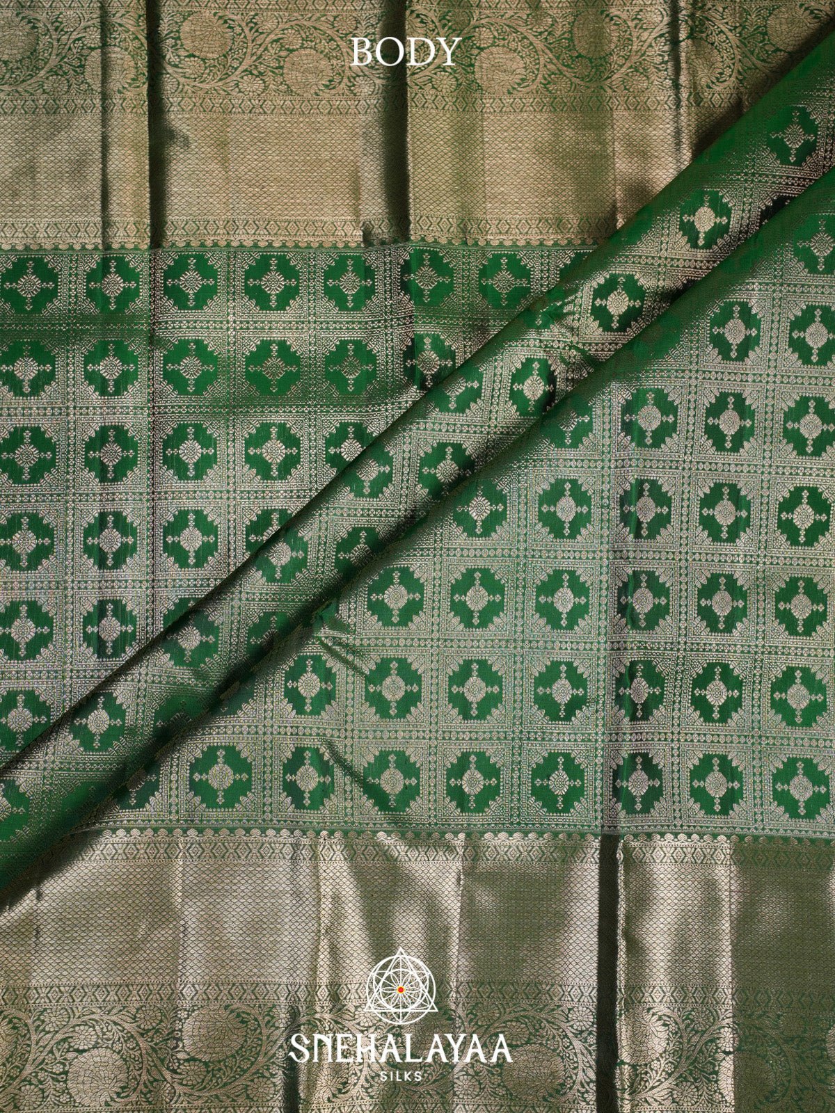 Emerald Green Kanjivaram Silk Saree