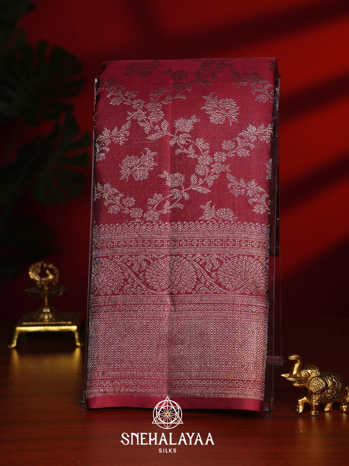 Maroon Kanjivaram Silk Saree