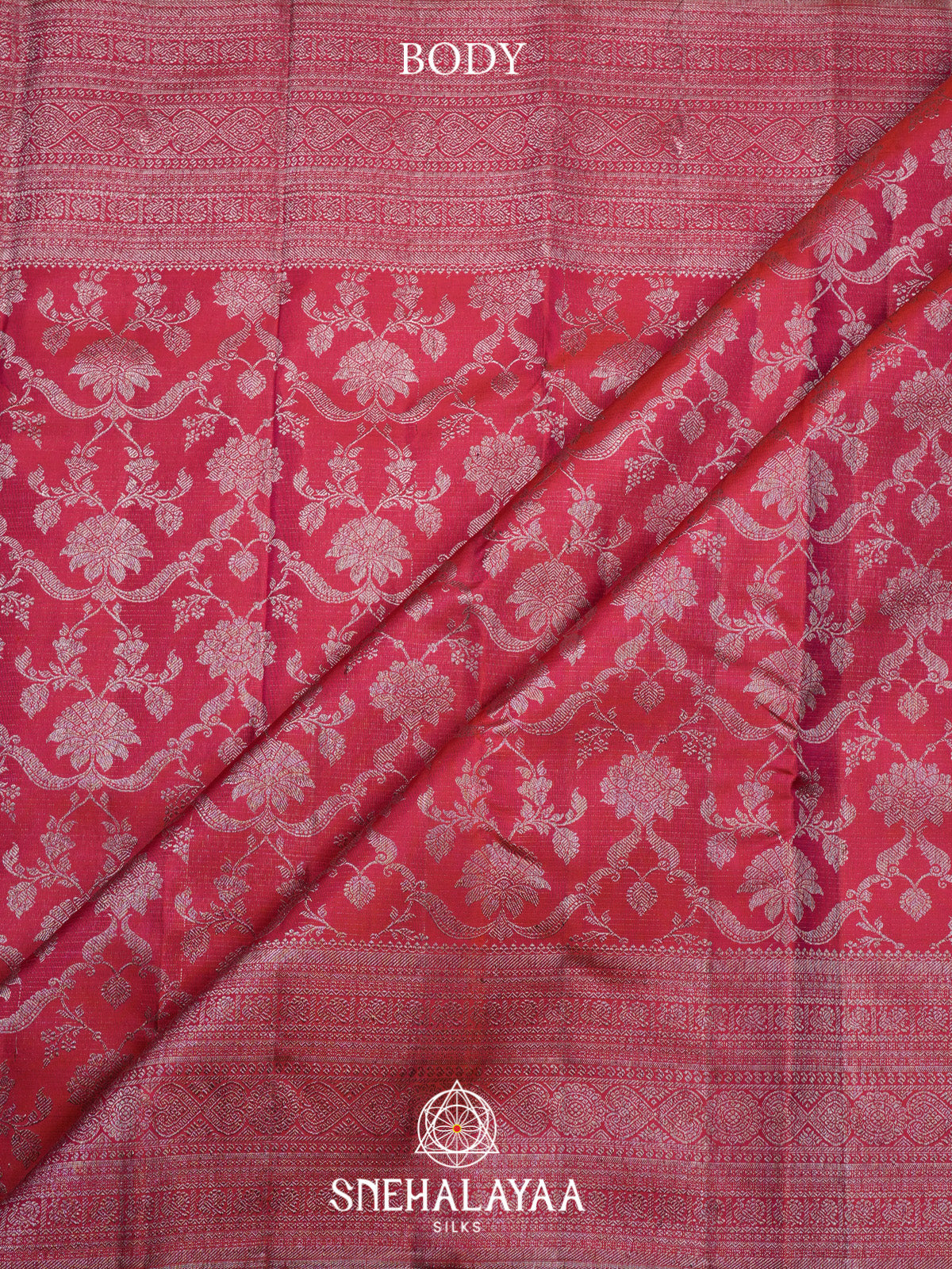 Ruby Red Kanjivaram Silk Saree