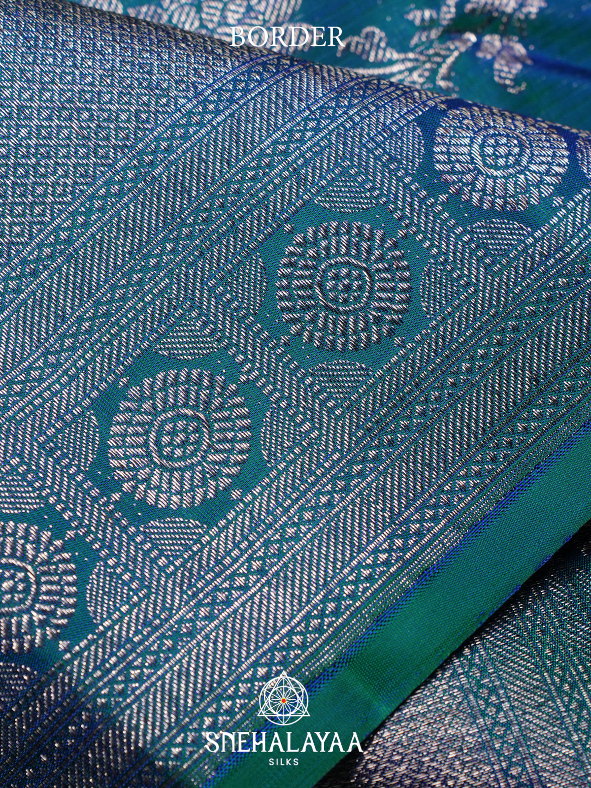 Peacock Blue Kanjivaram Silk Saree