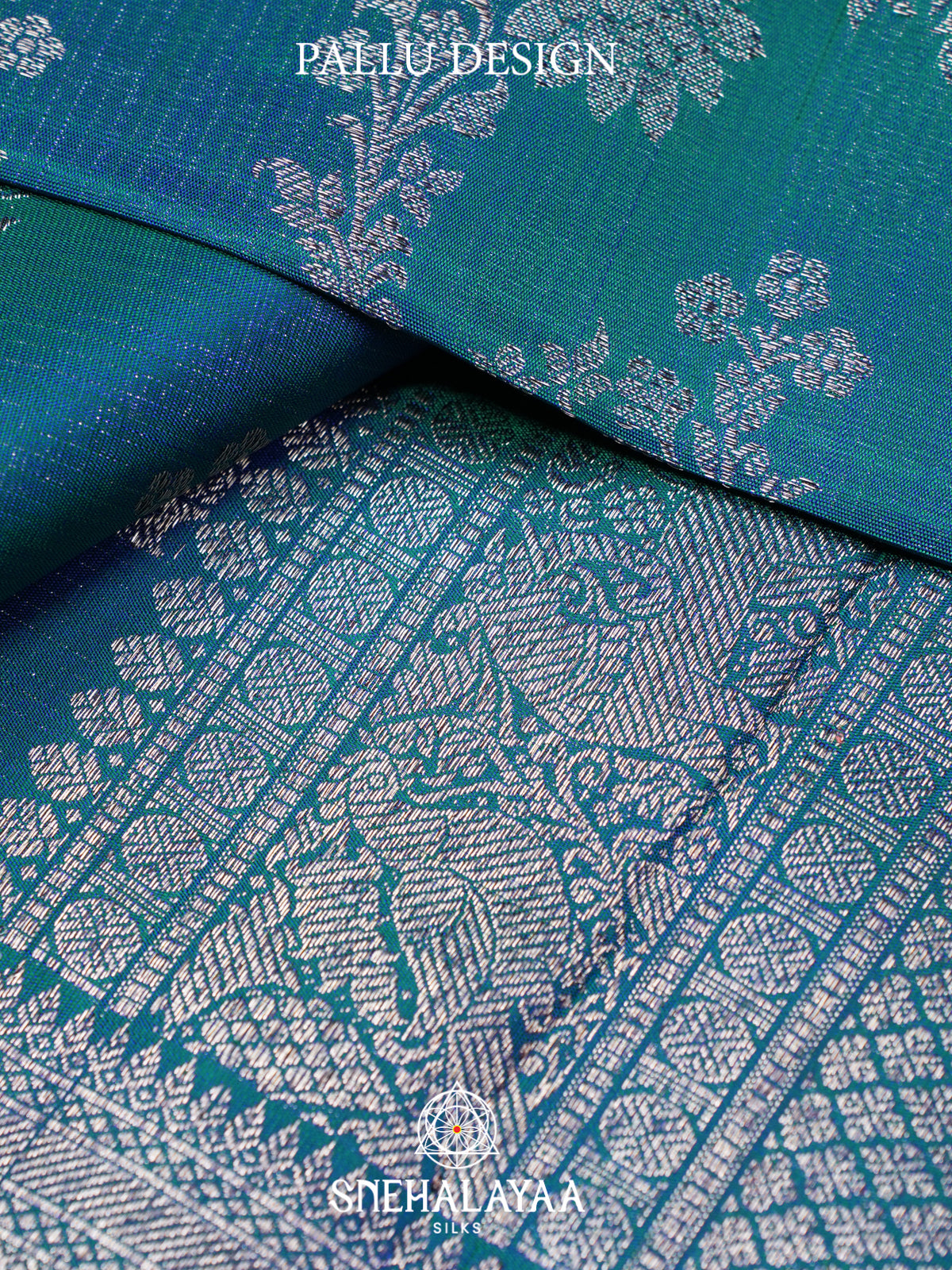 Peacock Blue Kanjivaram Silk Saree