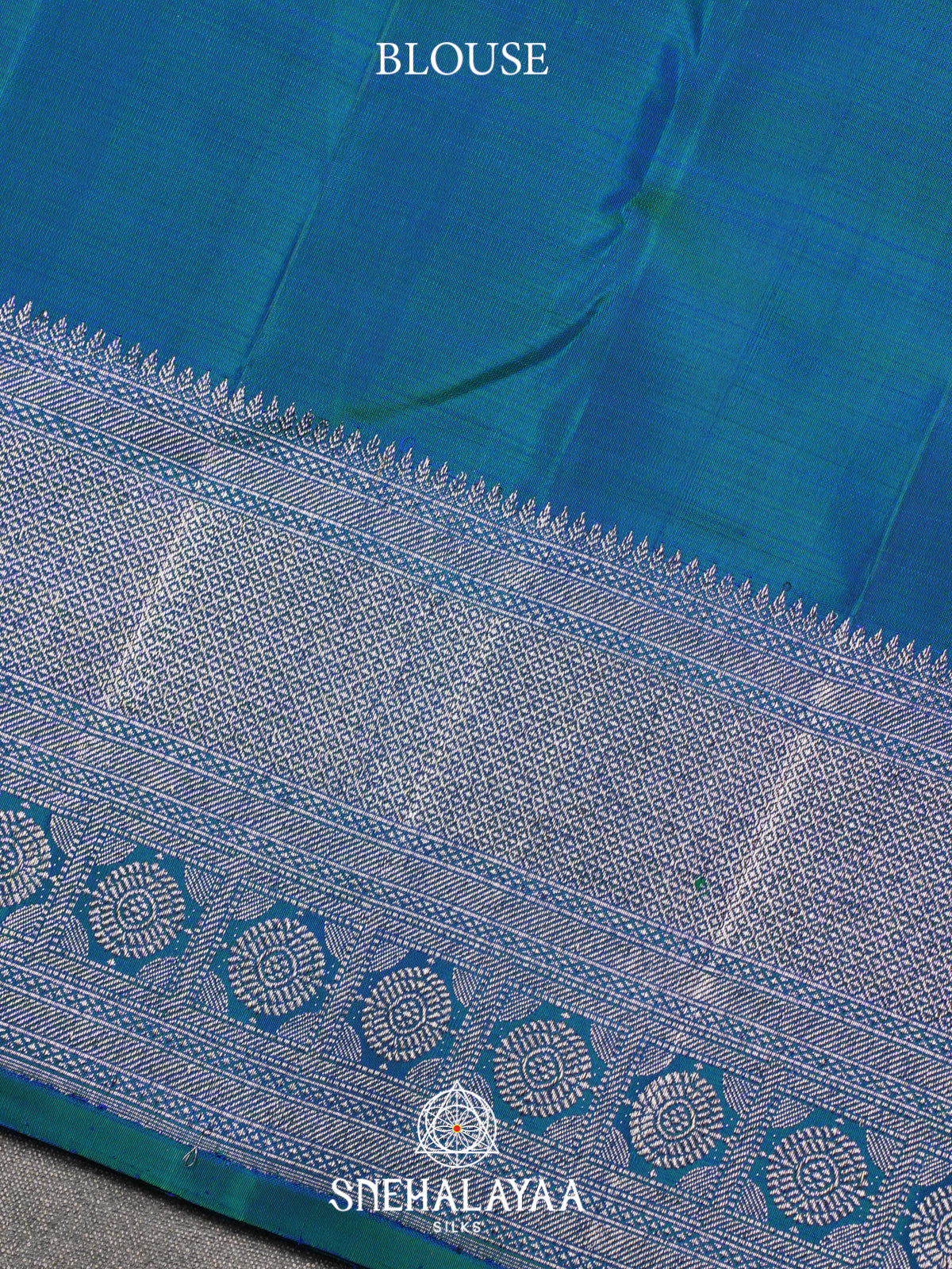 Peacock Blue Kanjivaram Silk Saree