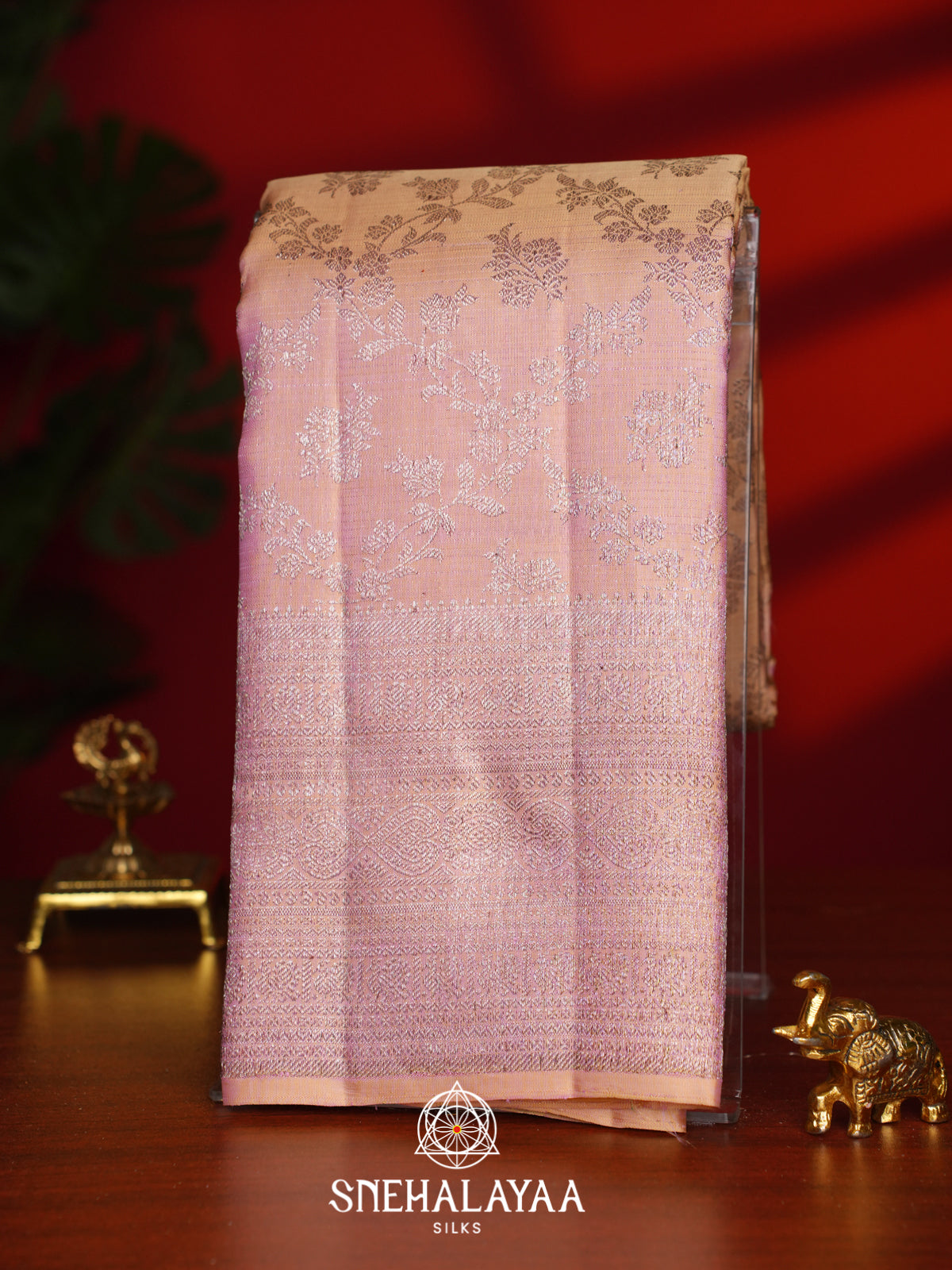 Cream Kanjivaram Silk Saree