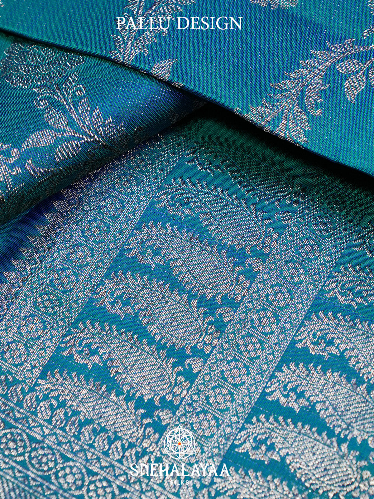 Peacock Blue Kanjivaram Silk Saree