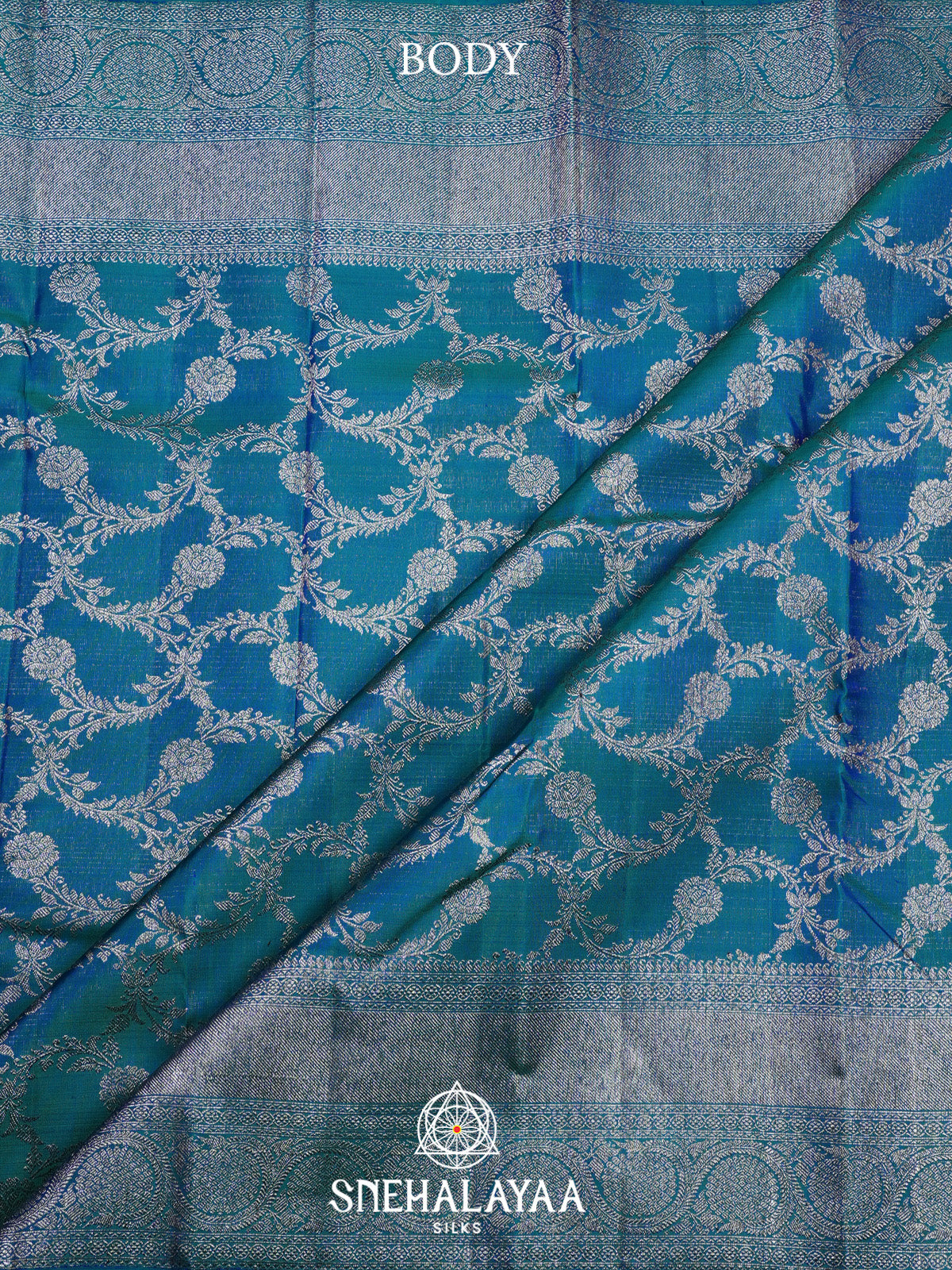Peacock Blue Kanjivaram Silk Saree
