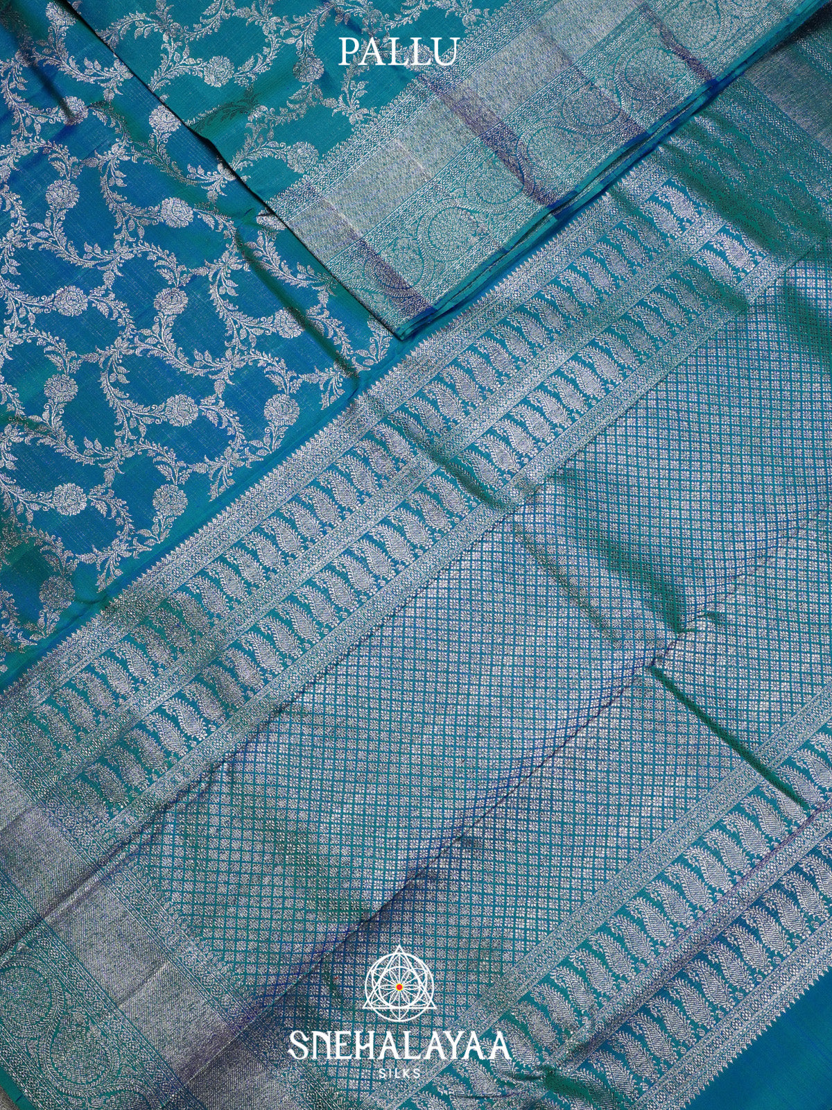 Peacock Blue Kanjivaram Silk Saree