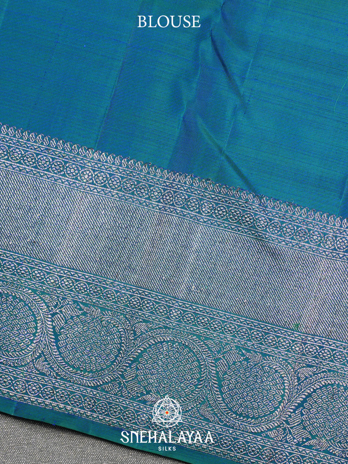 Peacock Blue Kanjivaram Silk Saree