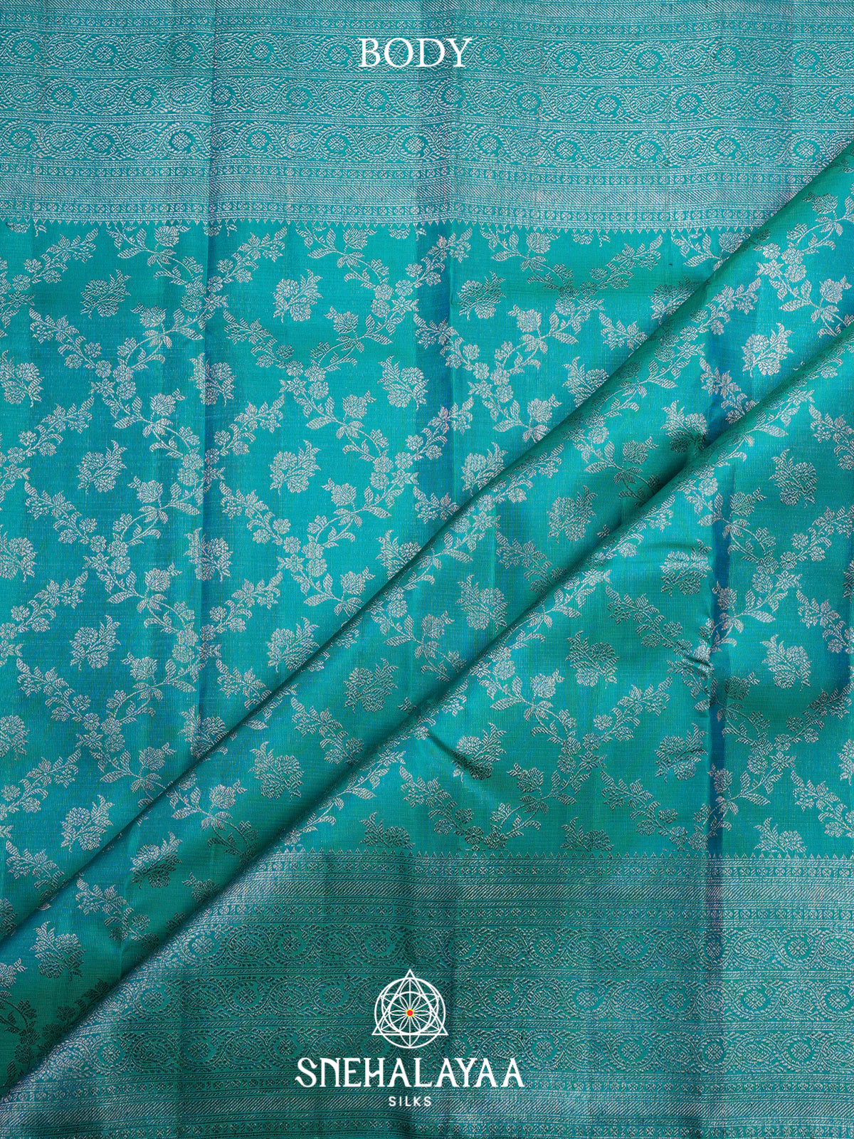 Turquoise Blue Kanjivaram Silk Saree