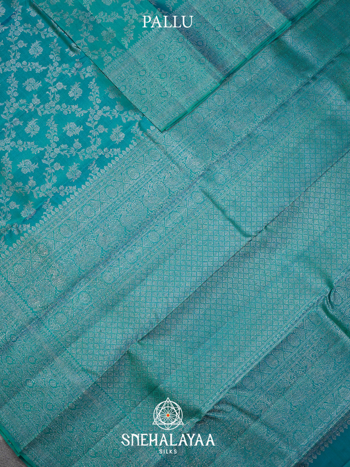 Turquoise Blue Kanjivaram Silk Saree