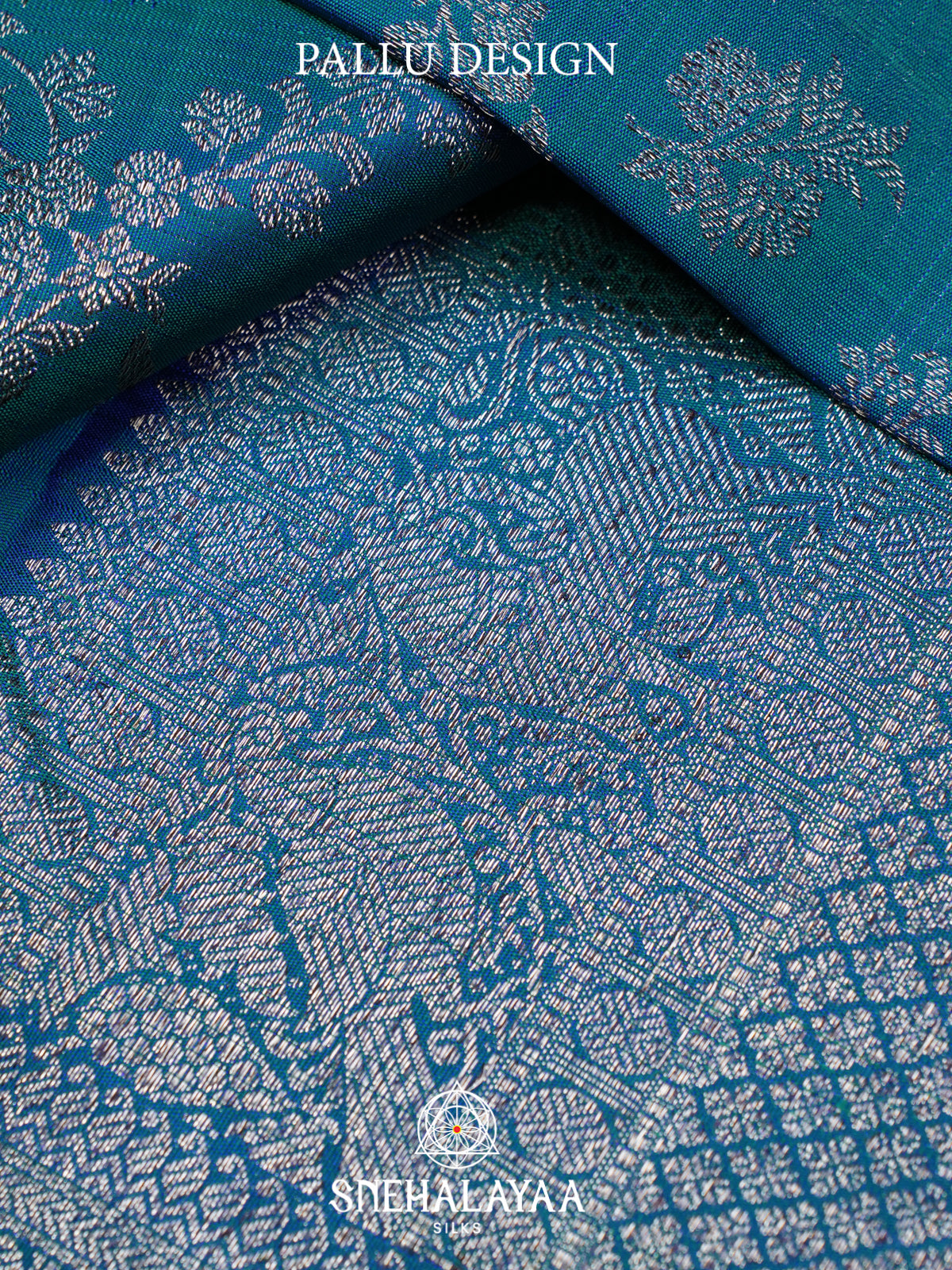 Peacock Blue Kanjivaram Silk Saree
