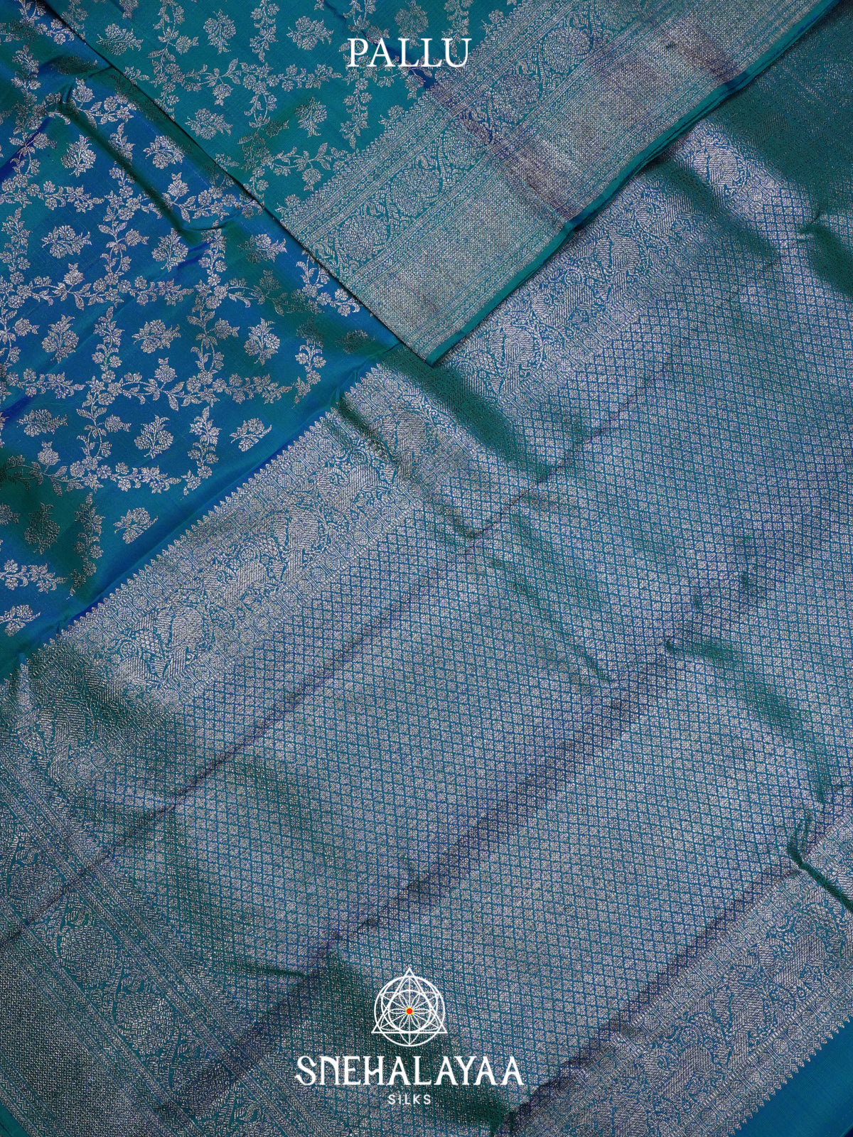 Peacock Blue Kanjivaram Silk Saree