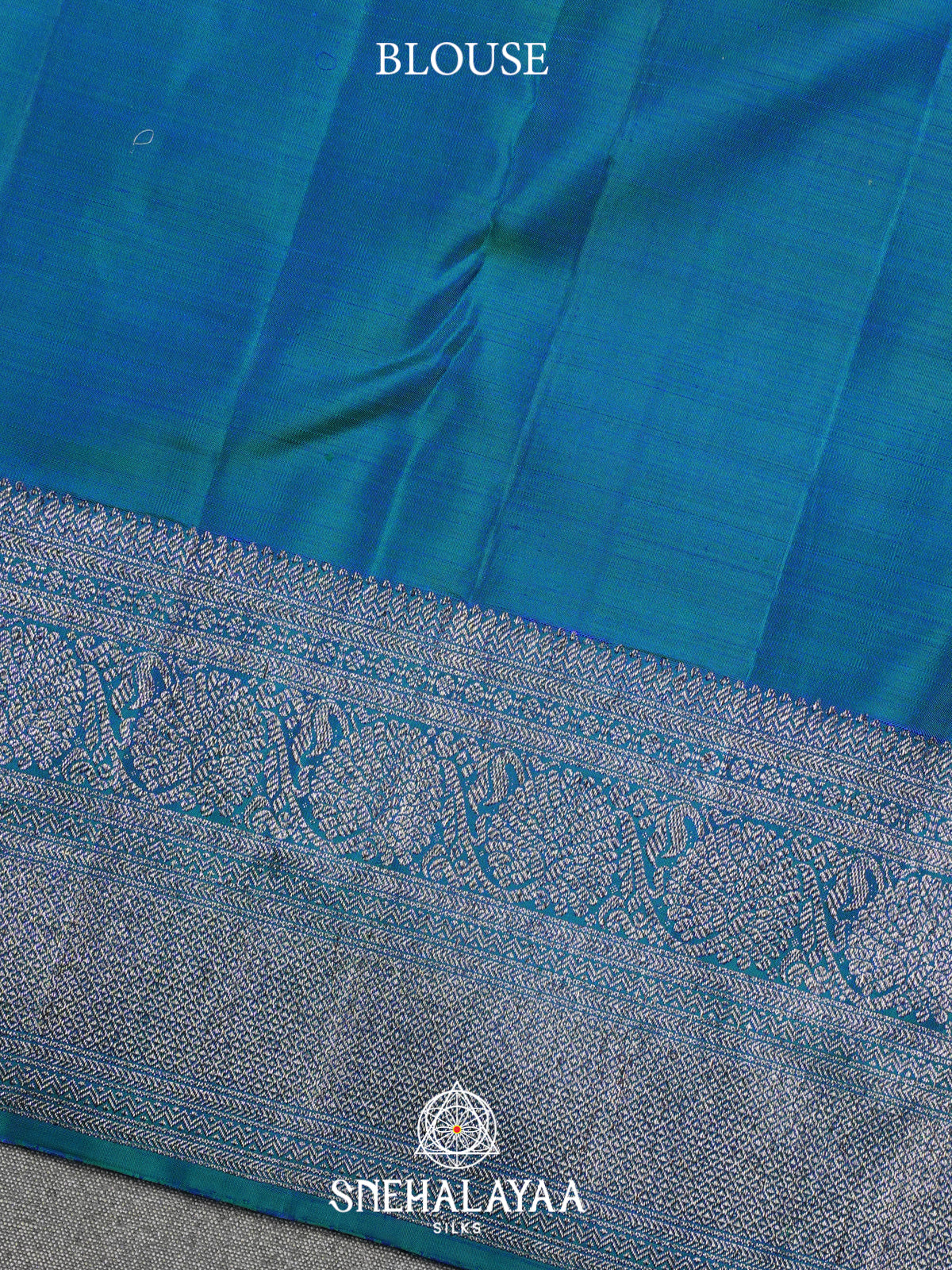 Peacock Blue Kanjivaram Silk Saree