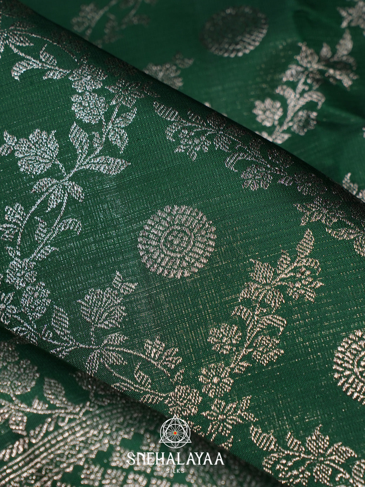 Forest Green Kanjivaram Silk Saree