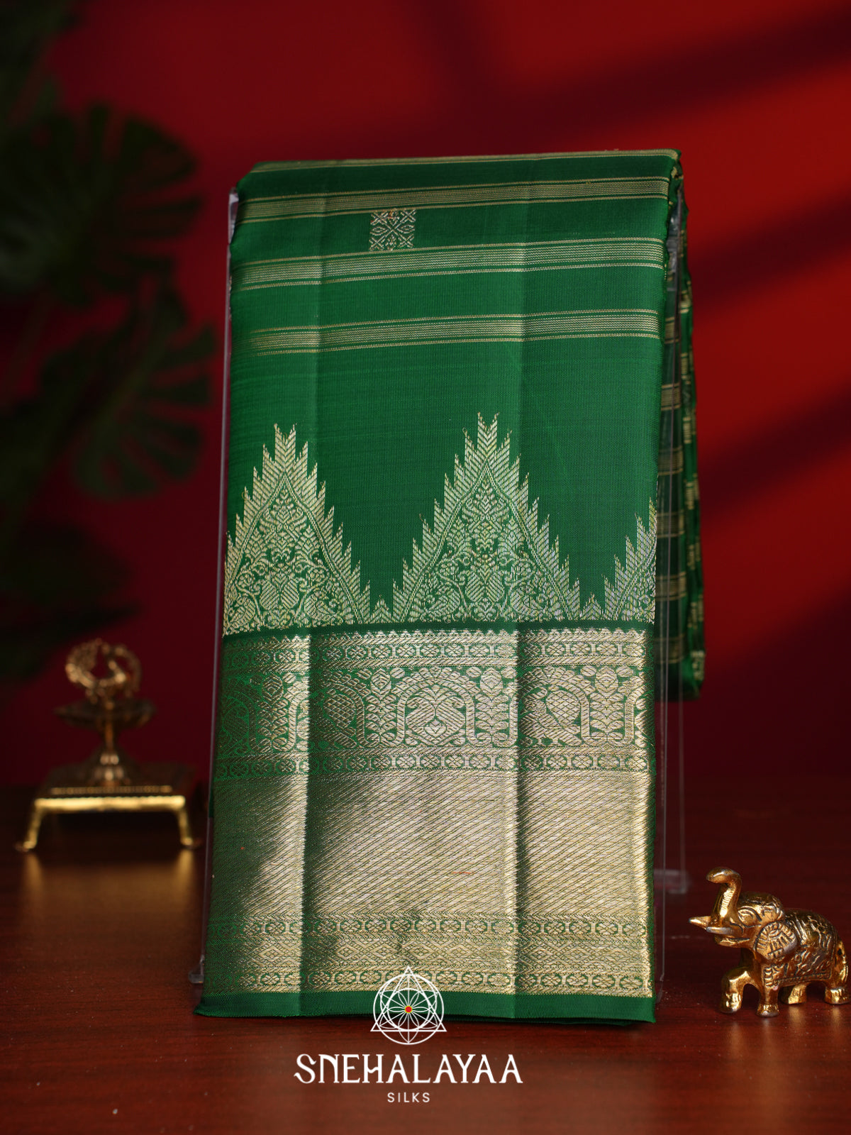 Emerald Green Kanjivaram Silk Saree