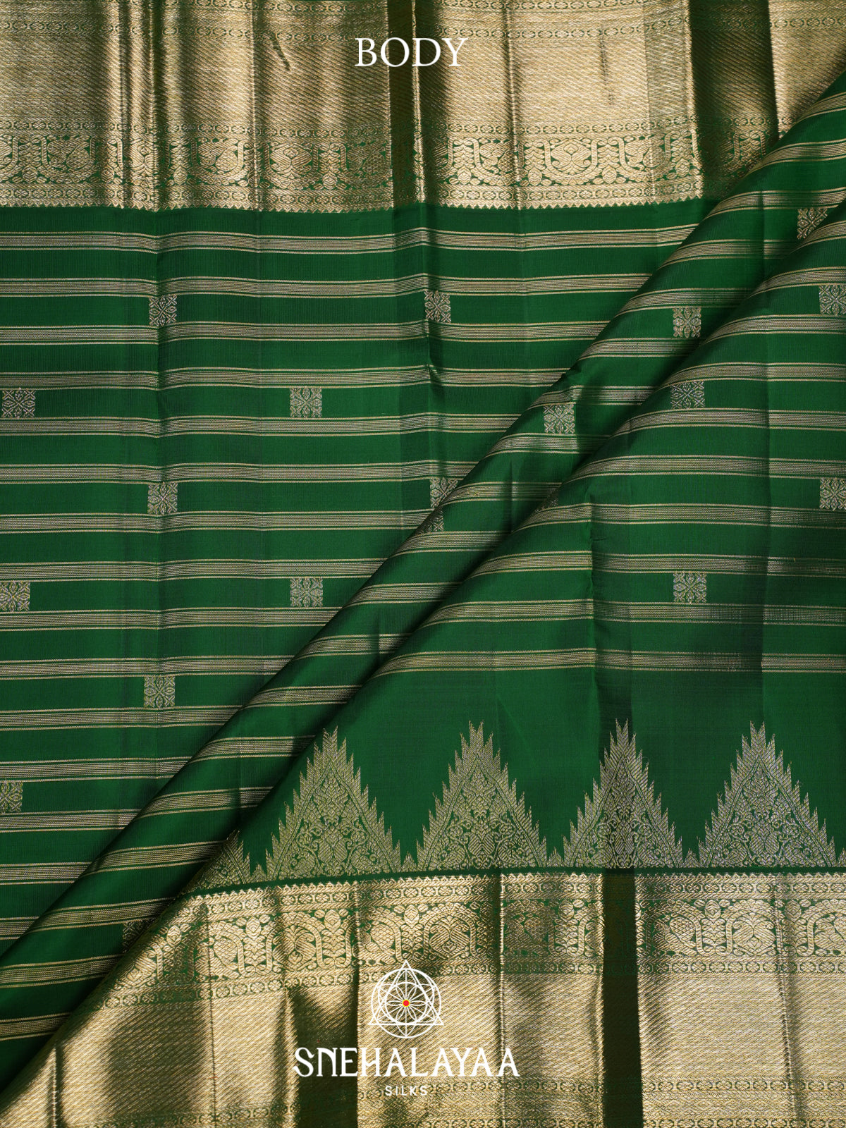 Emerald Green Kanjivaram Silk Saree