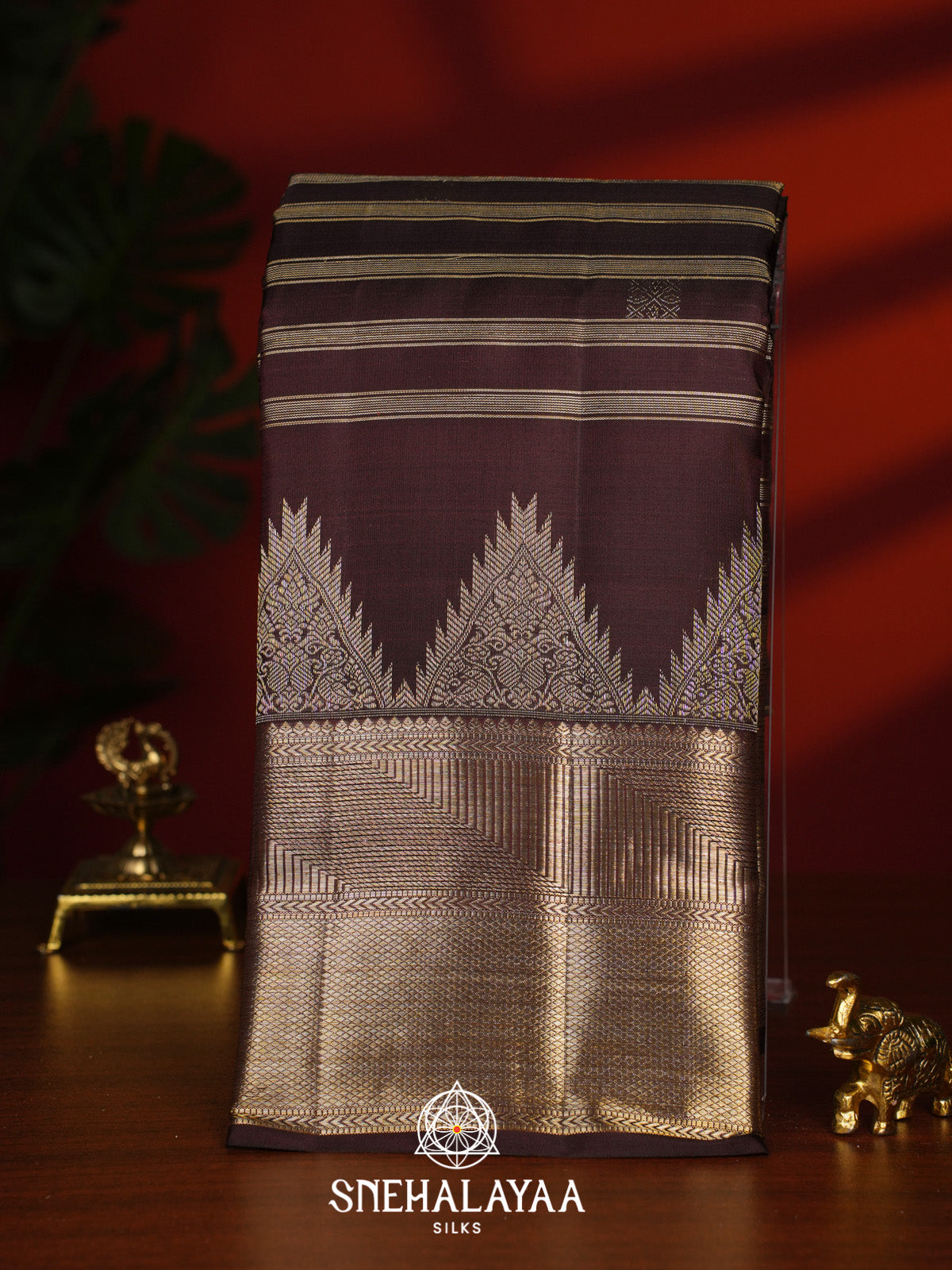 Coffee Brown Kanjivaram Silk Saree