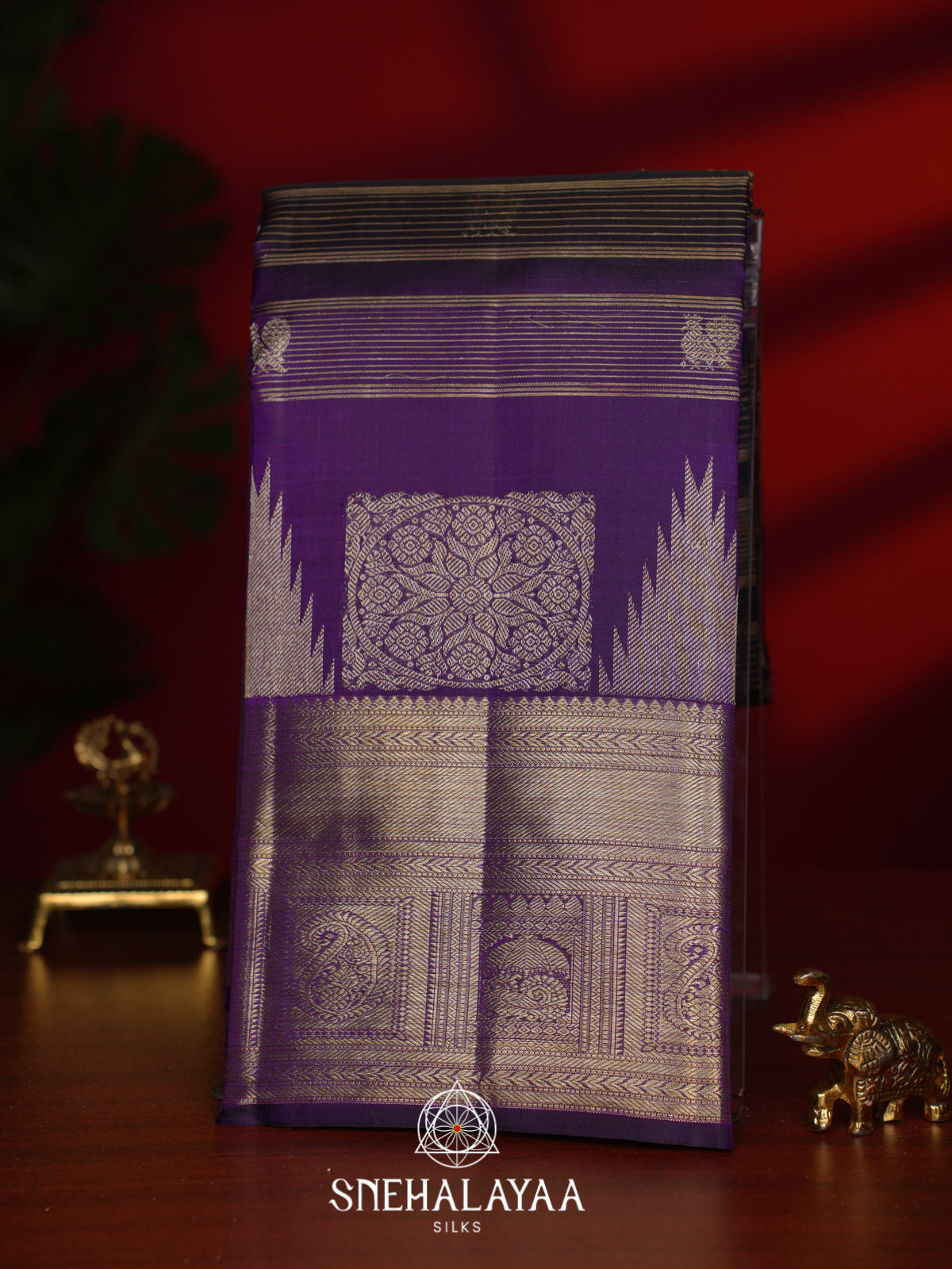 Purple Kanjivaram Silk Saree