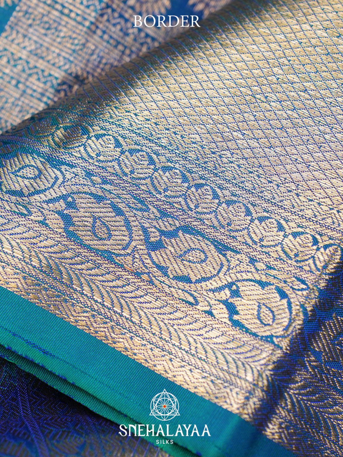 Peacock Blue Kanjivaram Silk Saree