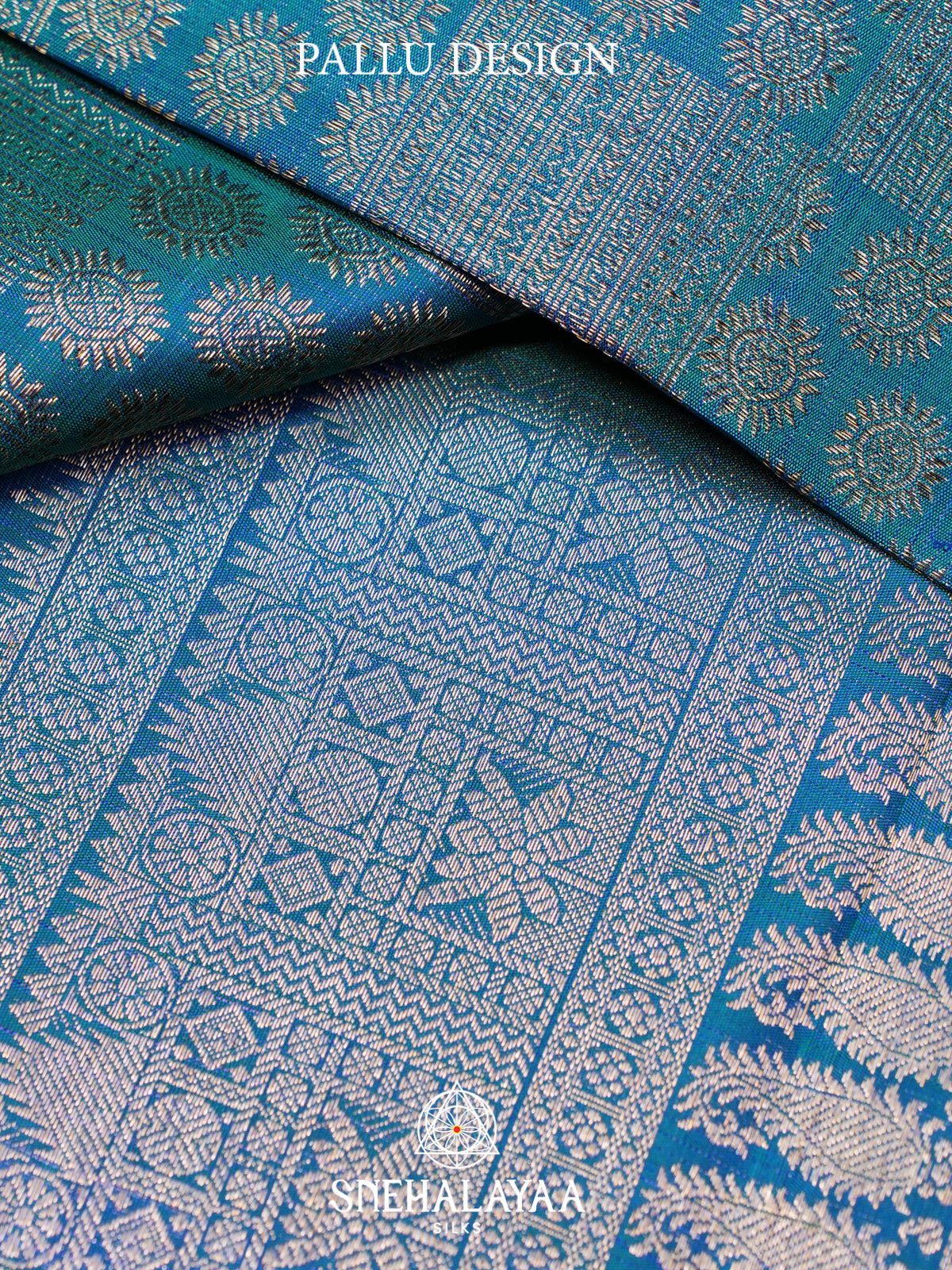 Peacock Blue Kanjivaram Silk Saree