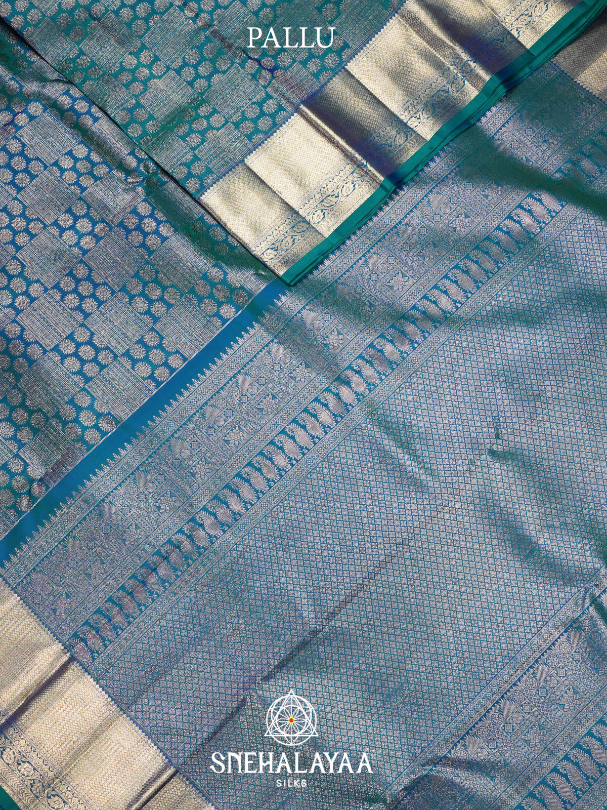 Peacock Blue Kanjivaram Silk Saree