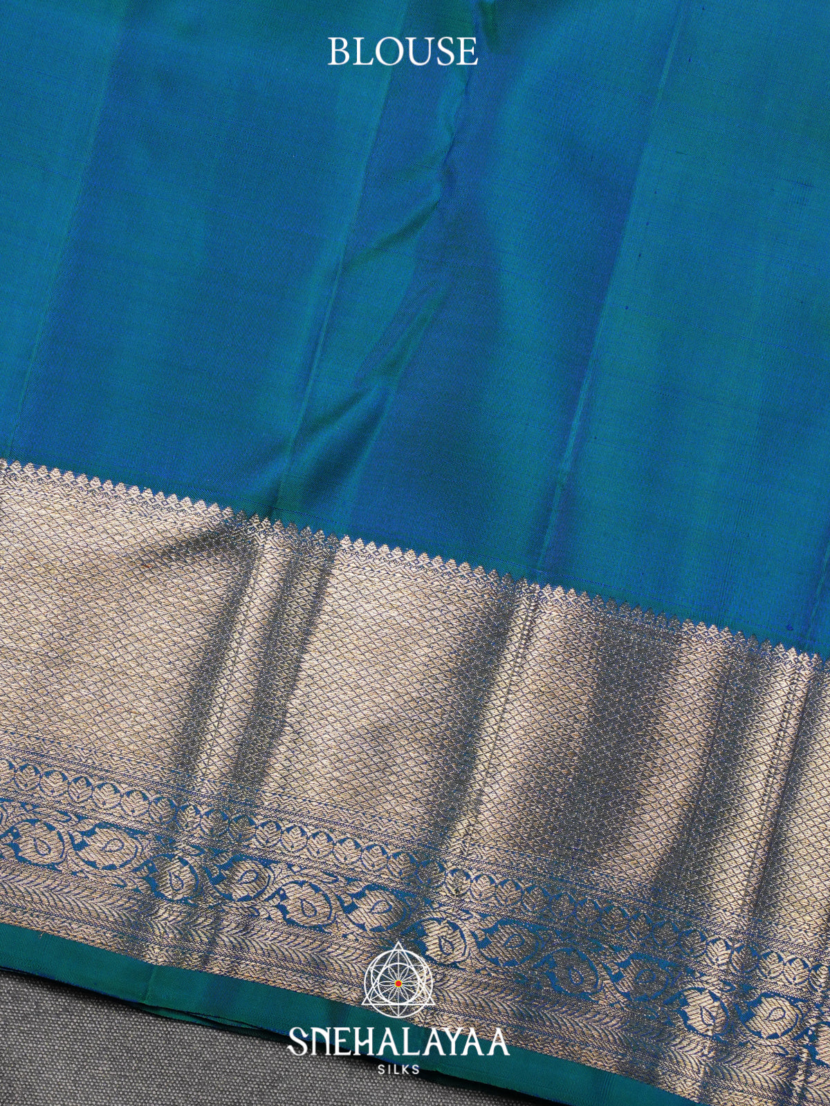 Peacock Blue Kanjivaram Silk Saree
