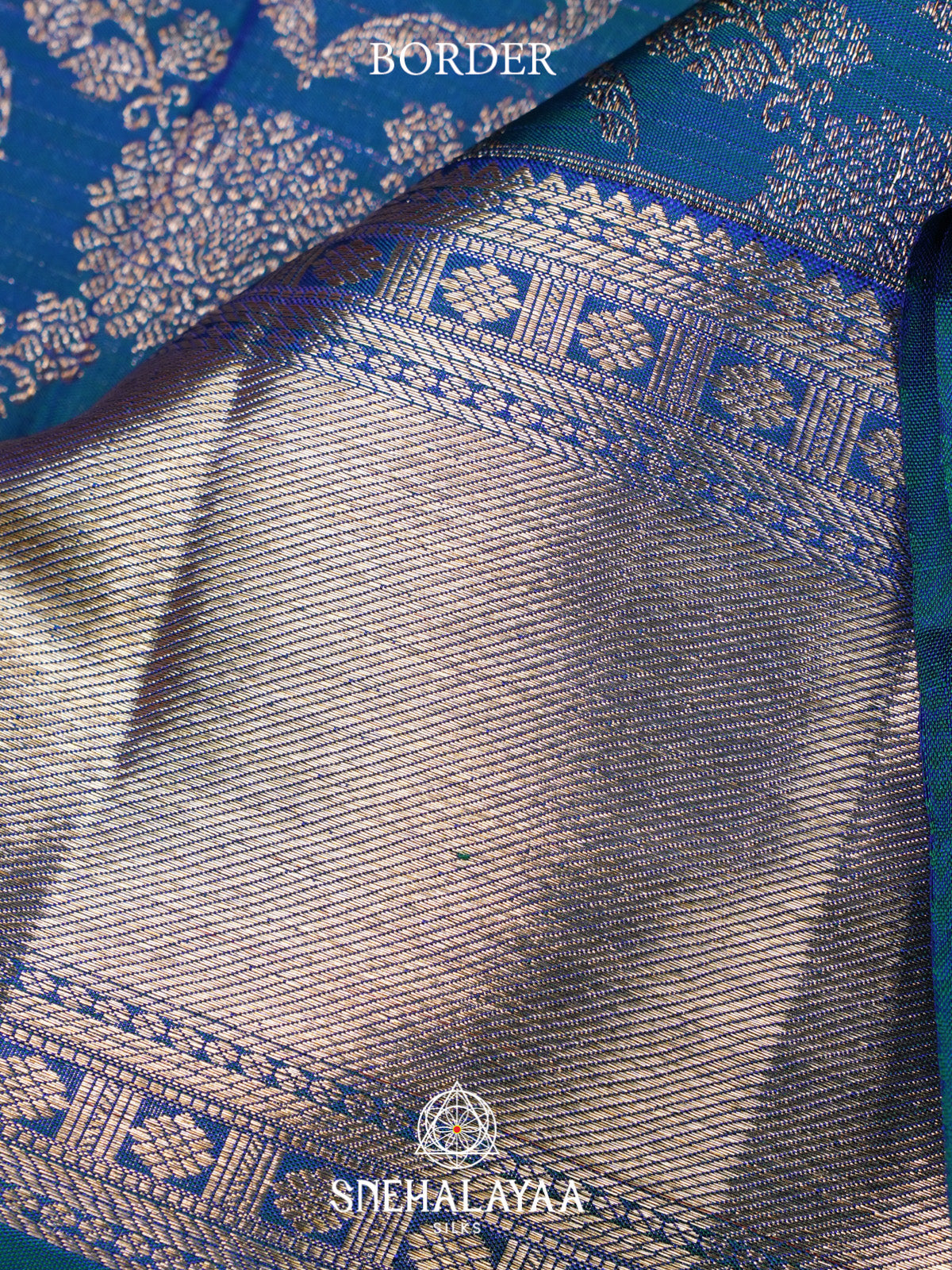Peacock Blue Kanjivaram Silk Saree