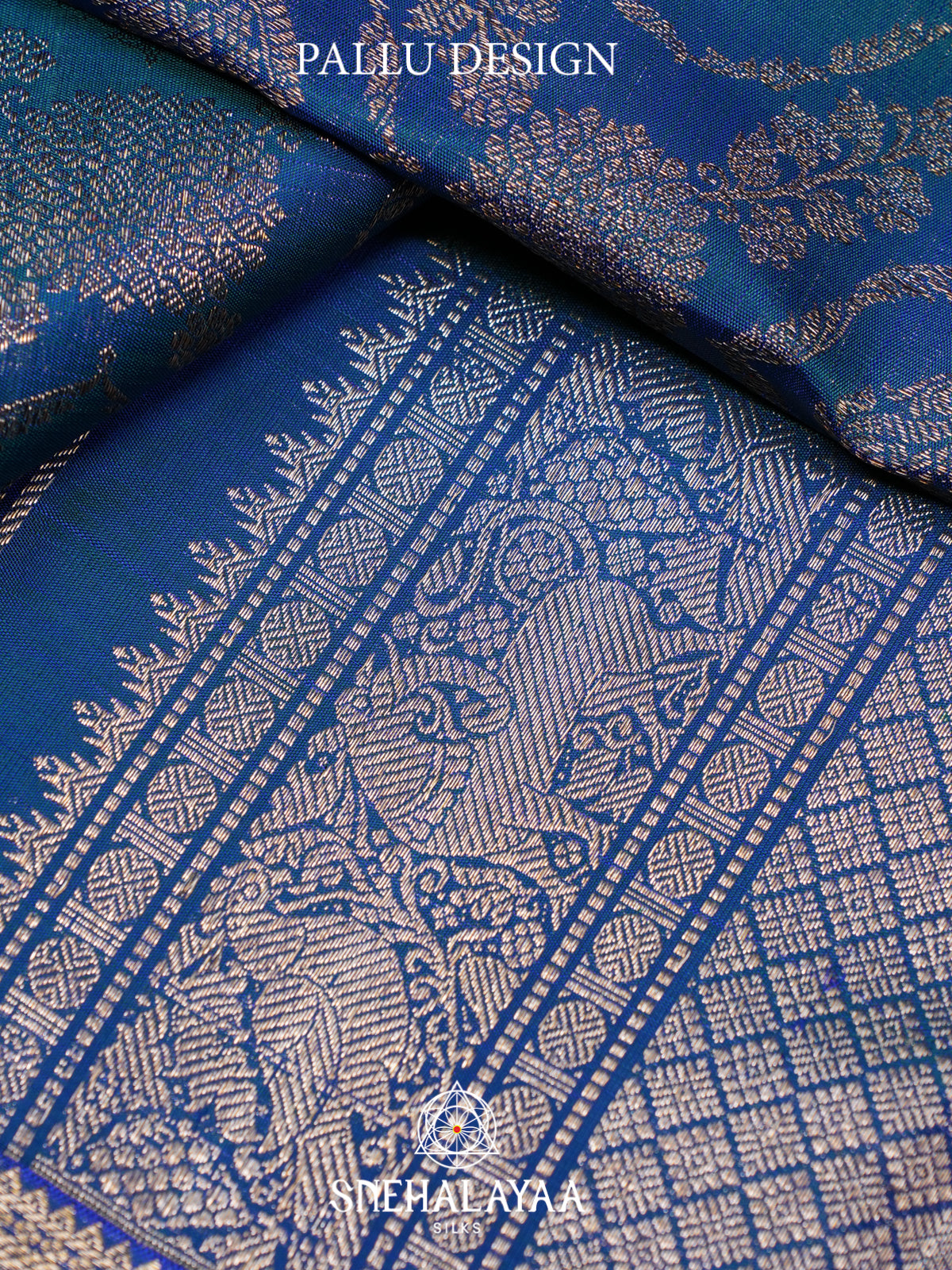 Peacock Blue Kanjivaram Silk Saree